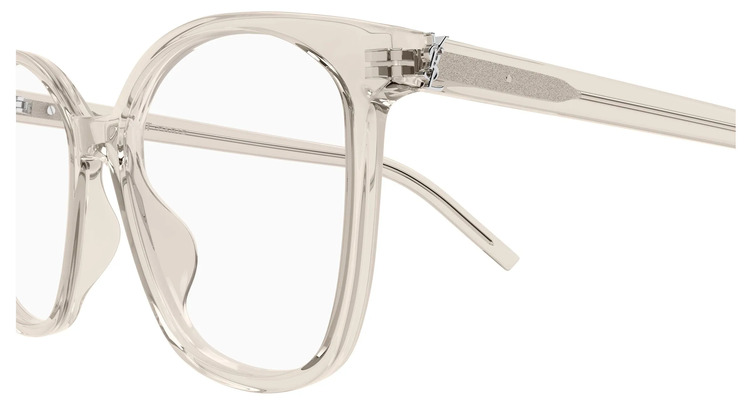 SAINT LAURENT SL M162 004 Montature da vista Acetato Beige Trasparente Rotonda Antiriflesso - immagine 3
