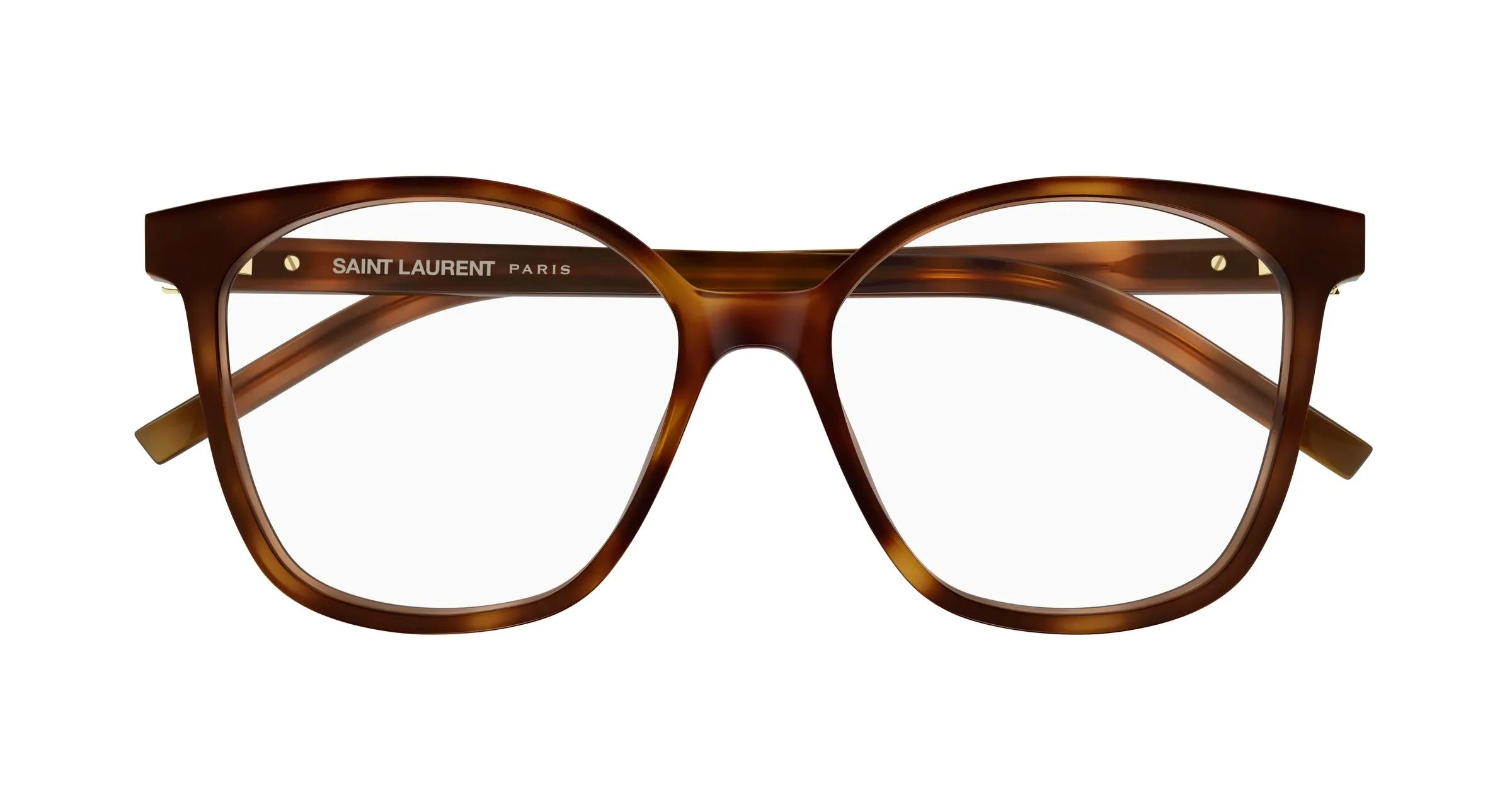 SAINT LAURENT SL M162 003 Montature da vista Acetato Havana Trasparente Rotonda Antiriflesso - immagine 2