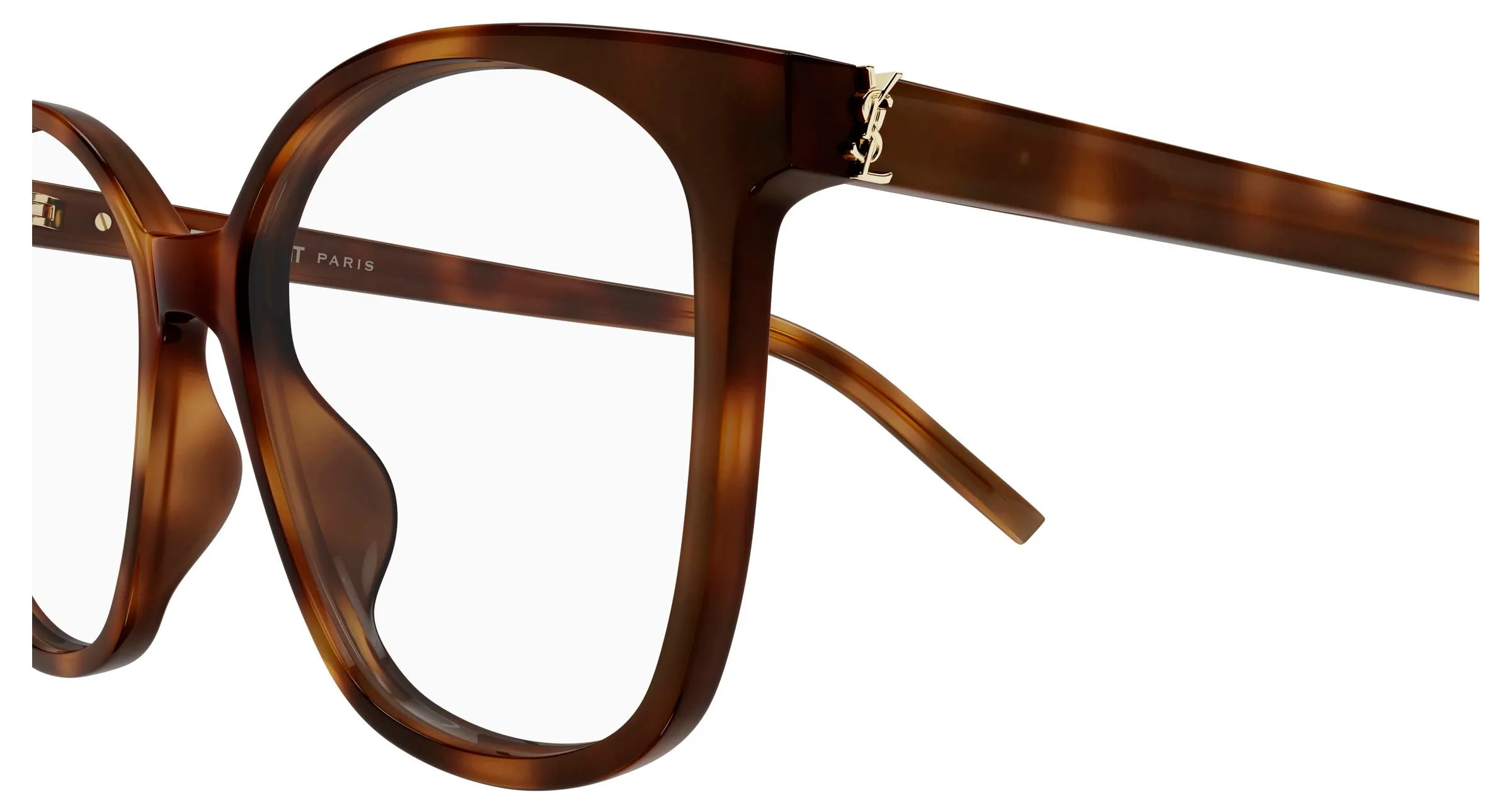 SAINT LAURENT SL M162 003 Montature da vista Acetato Havana Trasparente Rotonda Antiriflesso - immagine 3