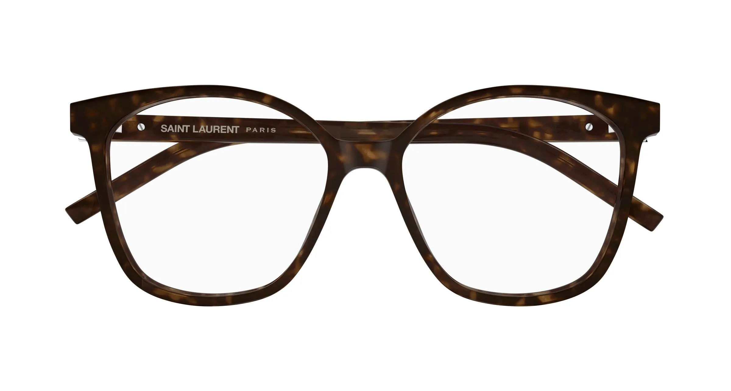 SAINT LAURENT SL M162 002 Montature da vista Acetato Havana Trasparente Rotonda Antiriflesso - immagine 2