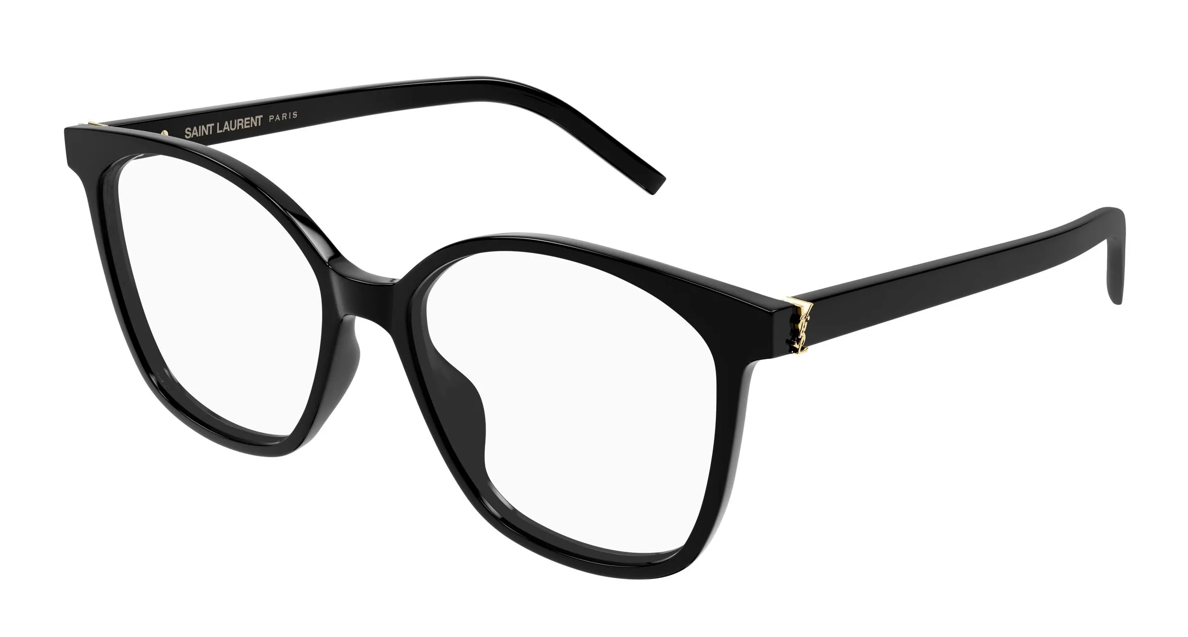 SAINT LAURENT SL M162 001 Montature da vista Acetato Nero Trasparente Rotonda Antiriflesso - immagine 1