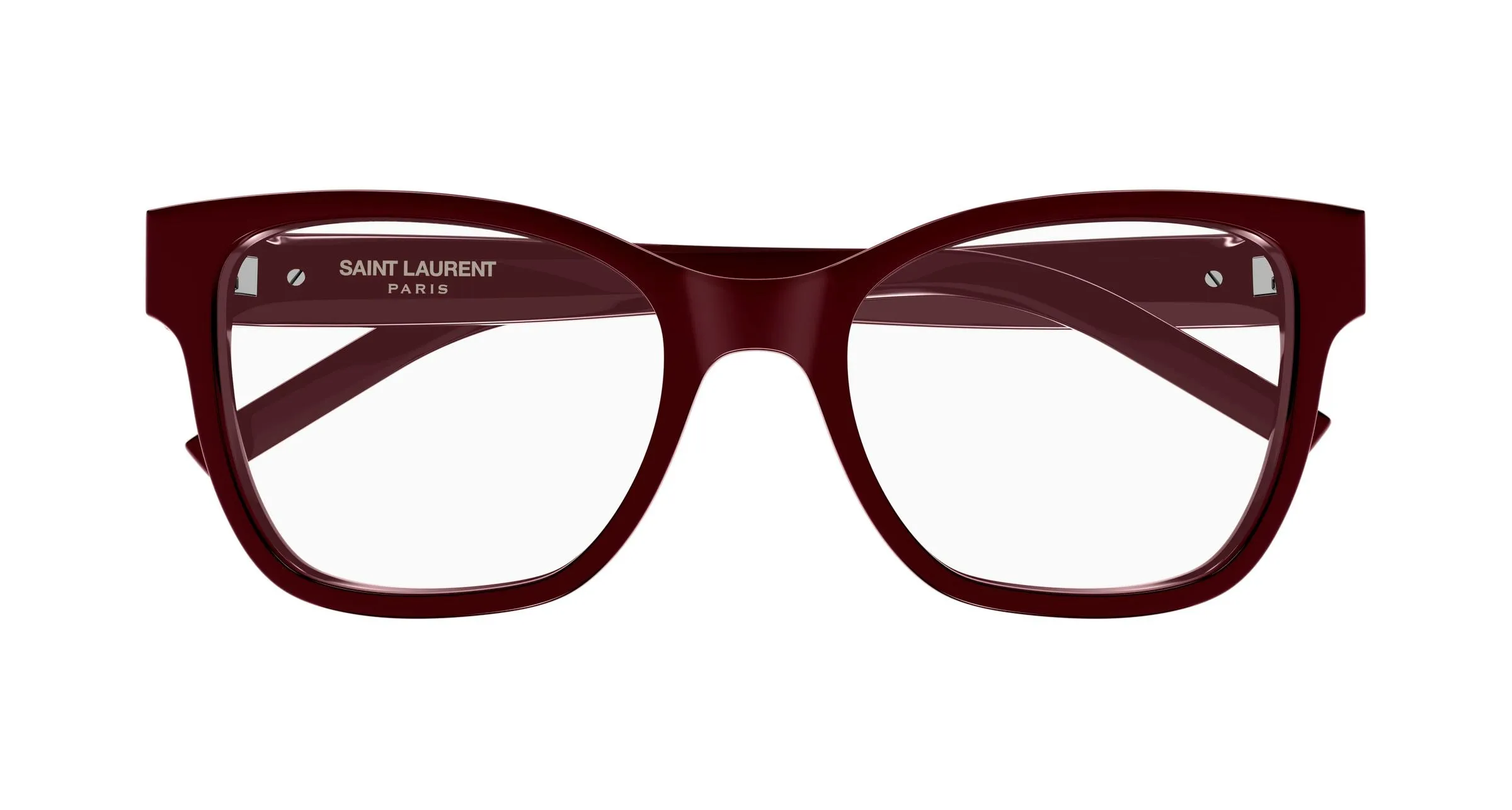 SAINT LAURENT SL M158 012 Montature da vista Acetato Bordeaux Trasparente Cat Eye Antiriflesso - immagine 2