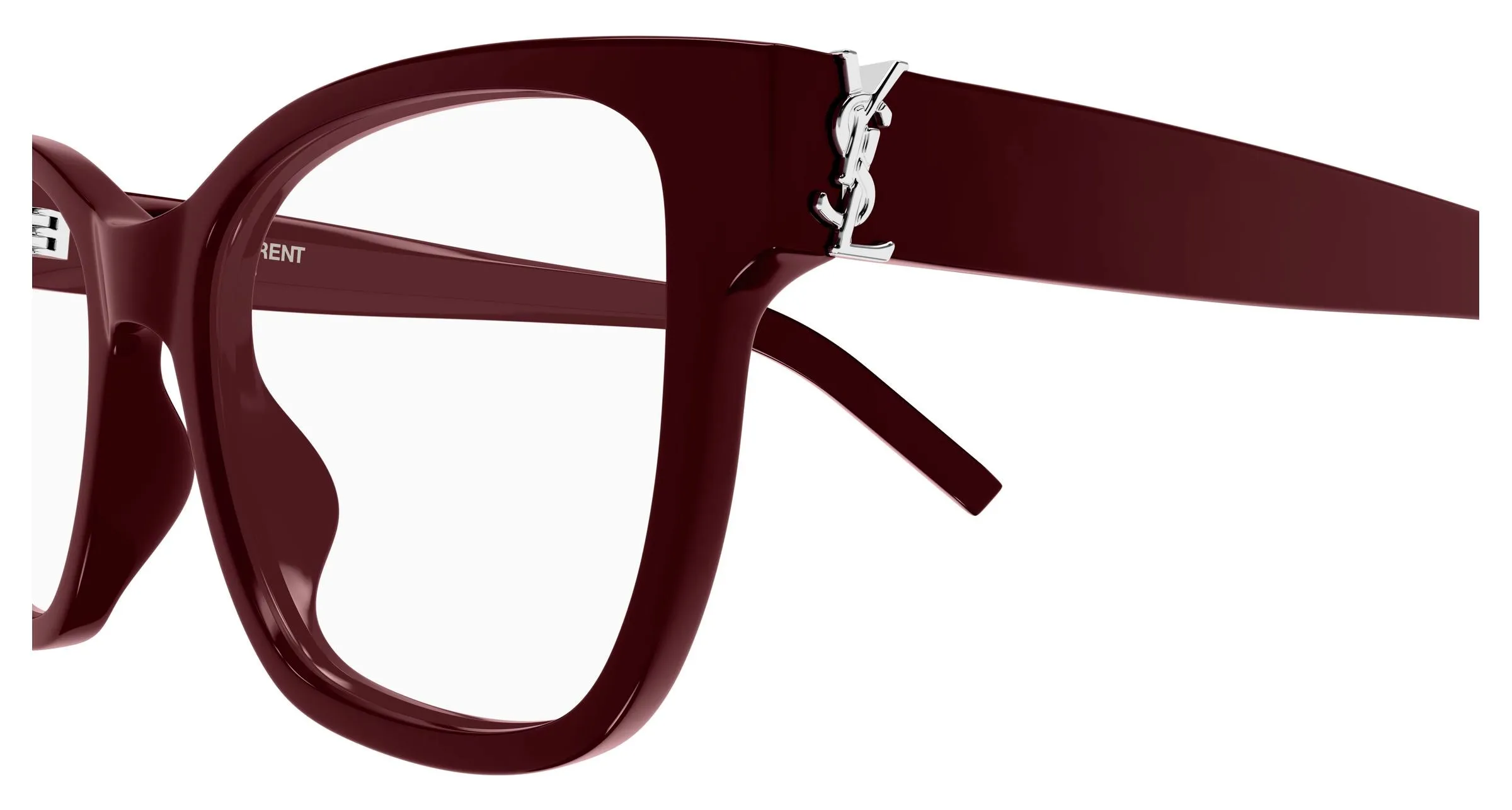 SAINT LAURENT SL M158 012 Montature da vista Acetato Bordeaux Trasparente Cat Eye Antiriflesso - immagine 3