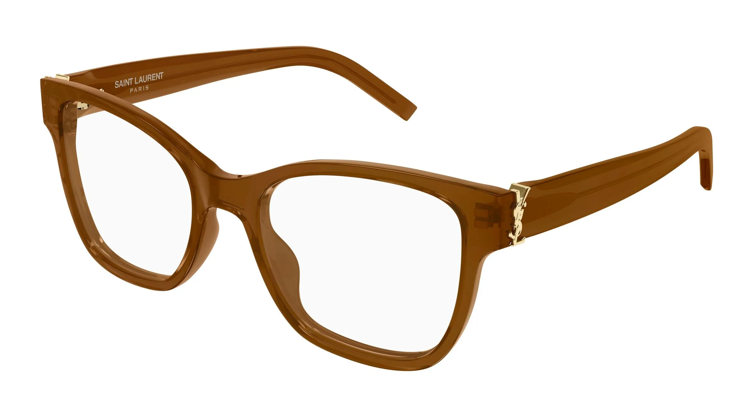 SAINT LAURENT SL M158 011 Montature da vista Acetato Marrone Trasparente Cat Eye Antiriflesso - immagine 1