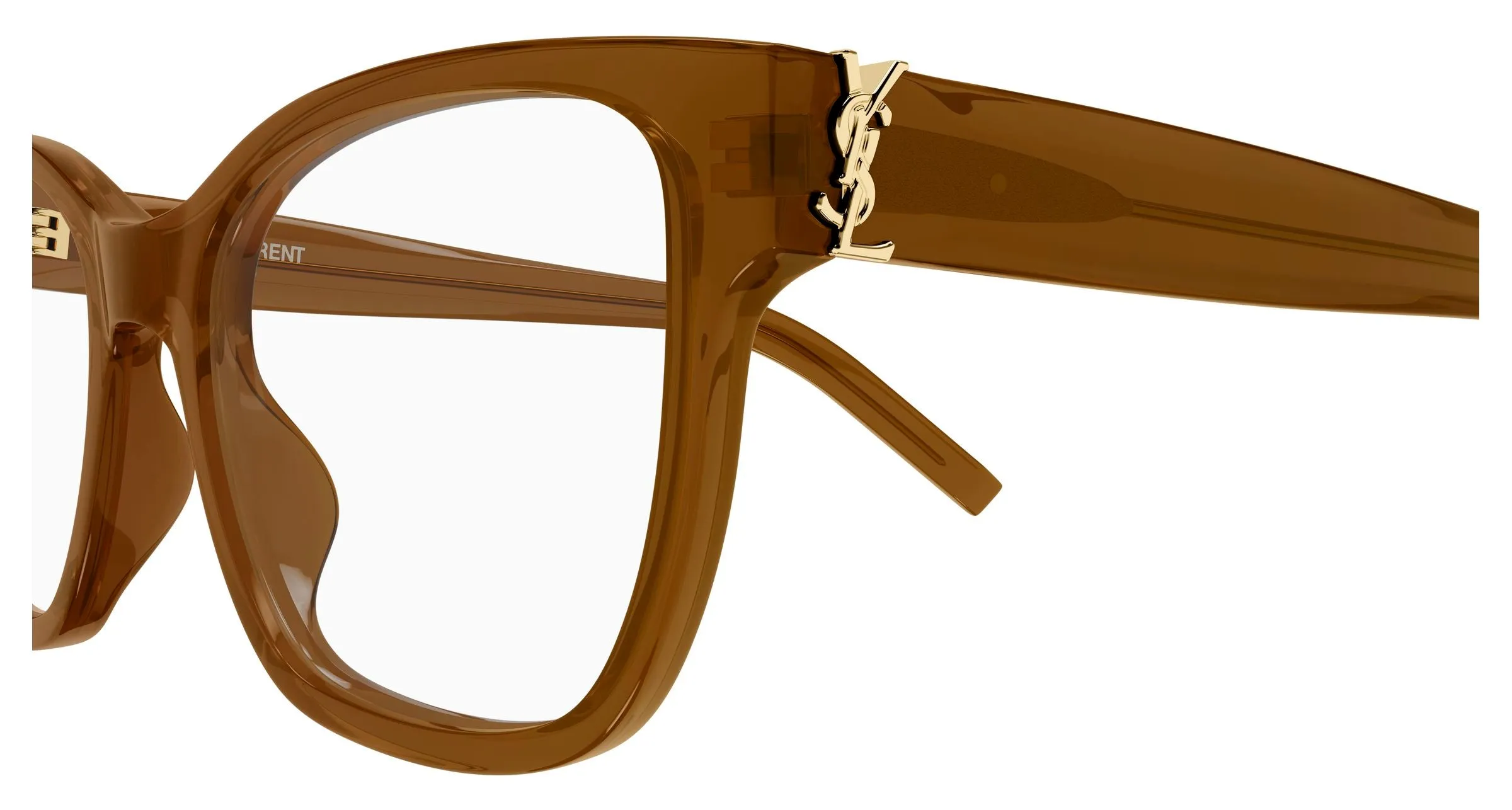 SAINT LAURENT SL M158 011 Montature da vista Acetato Marrone Trasparente Cat Eye Antiriflesso - immagine 3