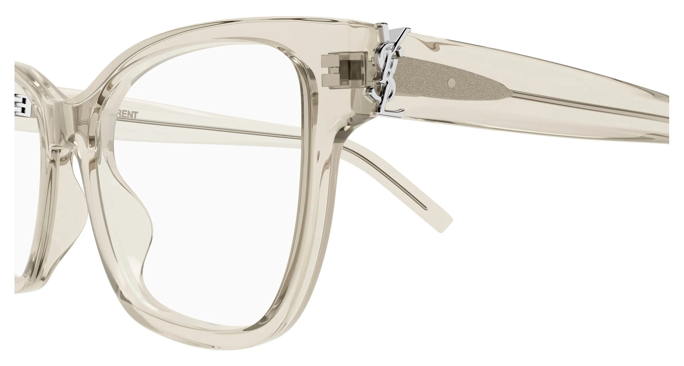 SAINT LAURENT SL M158 010 Montature da vista Acetato Beige Trasparente Cat Eye Antiriflesso - immagine 3