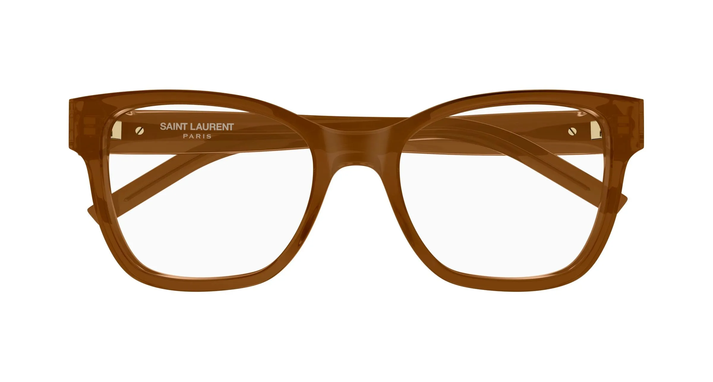 SAINT LAURENT SL M158 005 Montature da vista Acetato Marrone Trasparente Cat Eye Antiriflesso - immagine 2