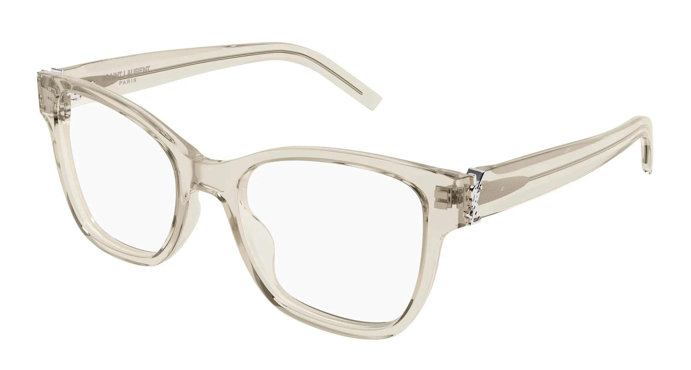 SAINT LAURENT SL M158 004 Montature da vista Acetato Beige Trasparente Cat Eye Antiriflesso - immagine 1