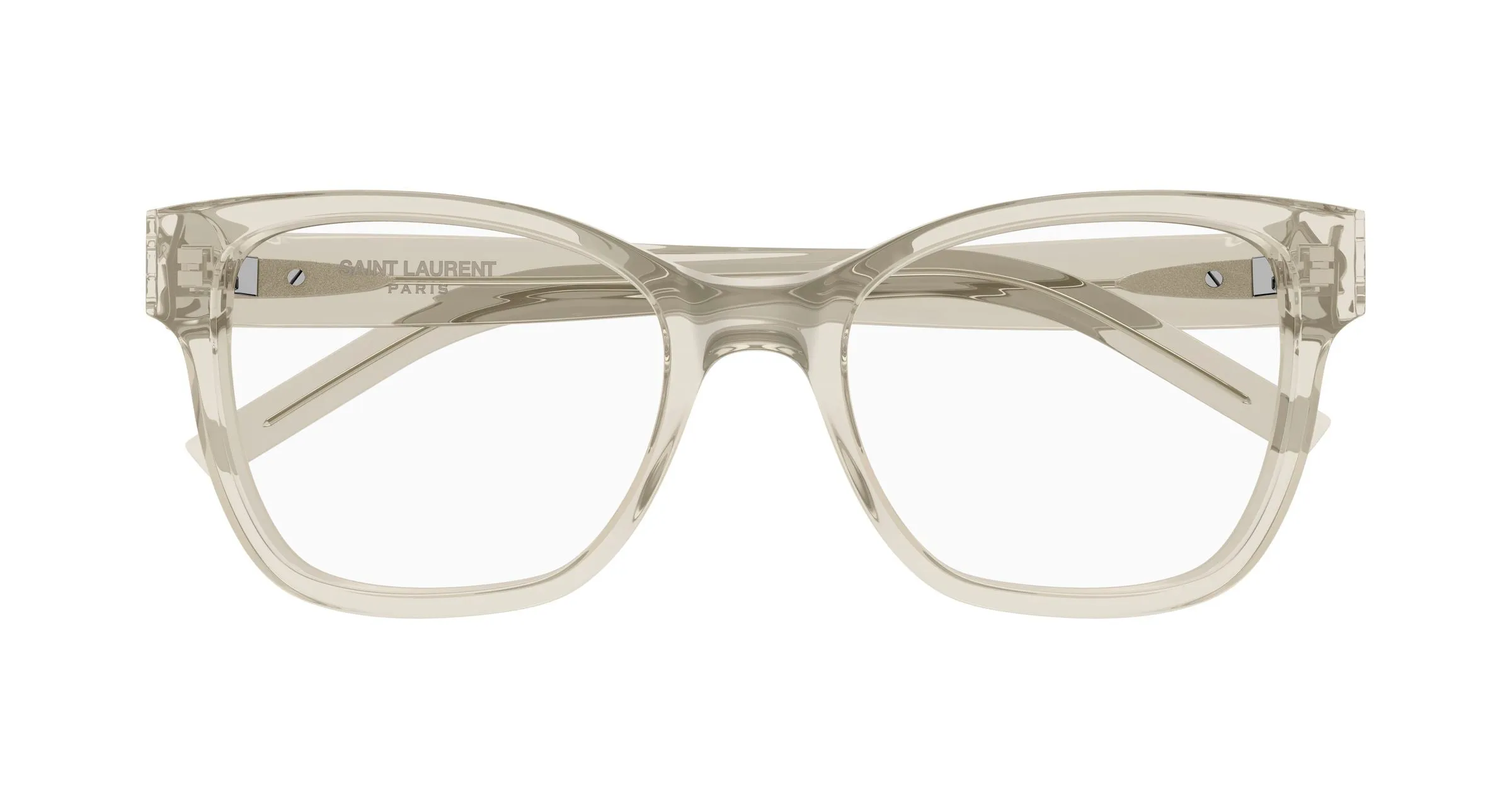 SAINT LAURENT SL M158 004 Montature da vista Acetato Beige Trasparente Cat Eye Antiriflesso - immagine 2