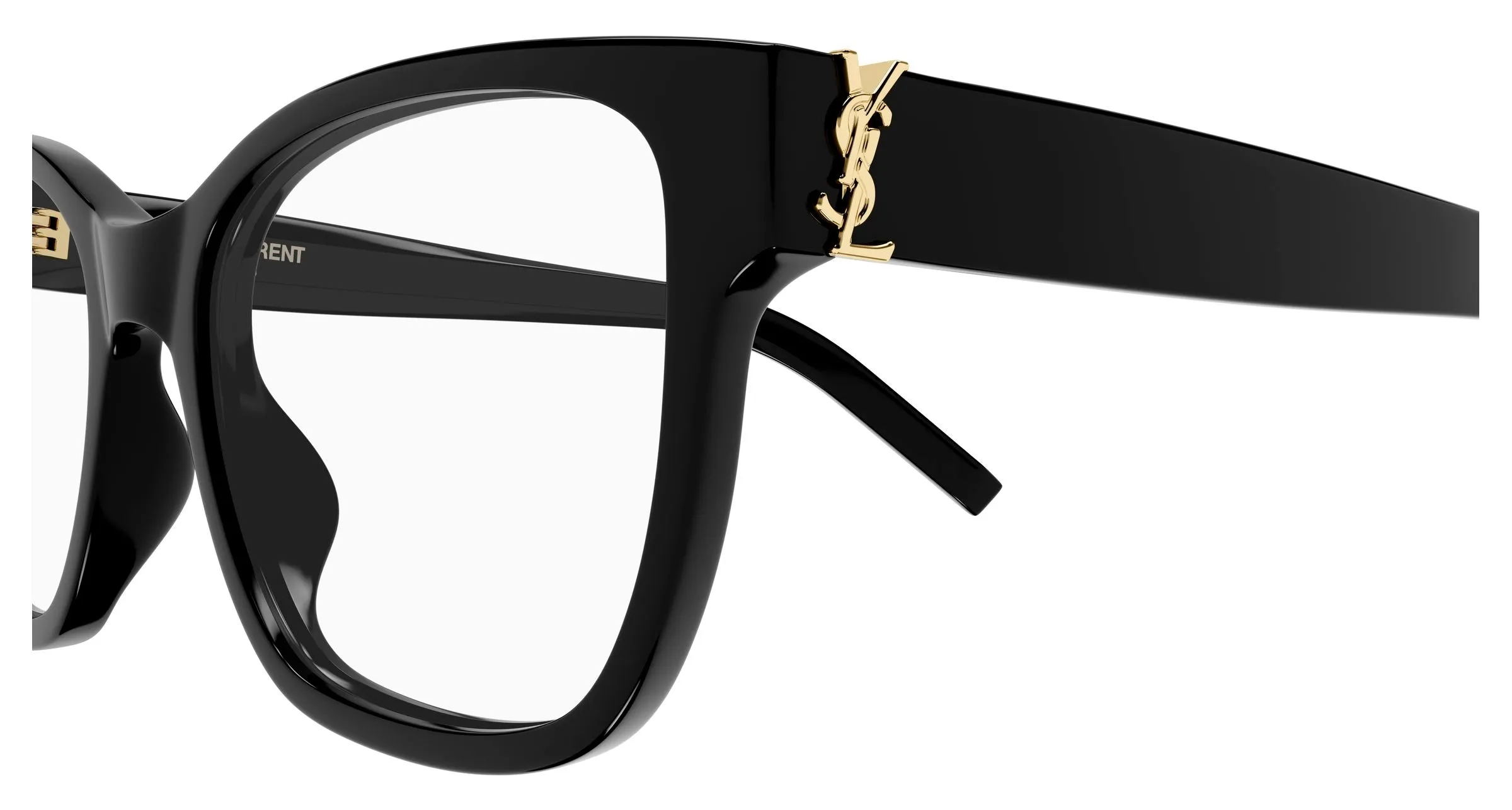 SAINT LAURENT SL M158 001 Montature da vista Acetato Nero Trasparente Cat Eye Antiriflesso - immagine 3