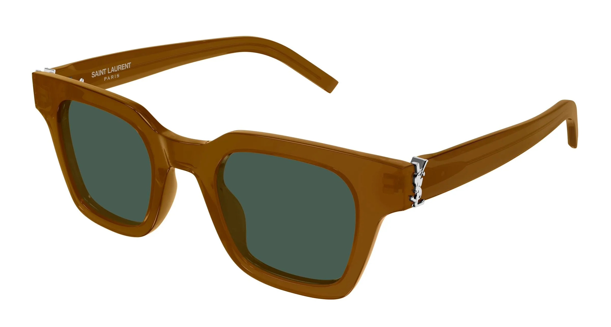 SAINT LAURENT SL M157 005 Occhiali da sole Acetato Marrone Verde Squadrata - immagine 1