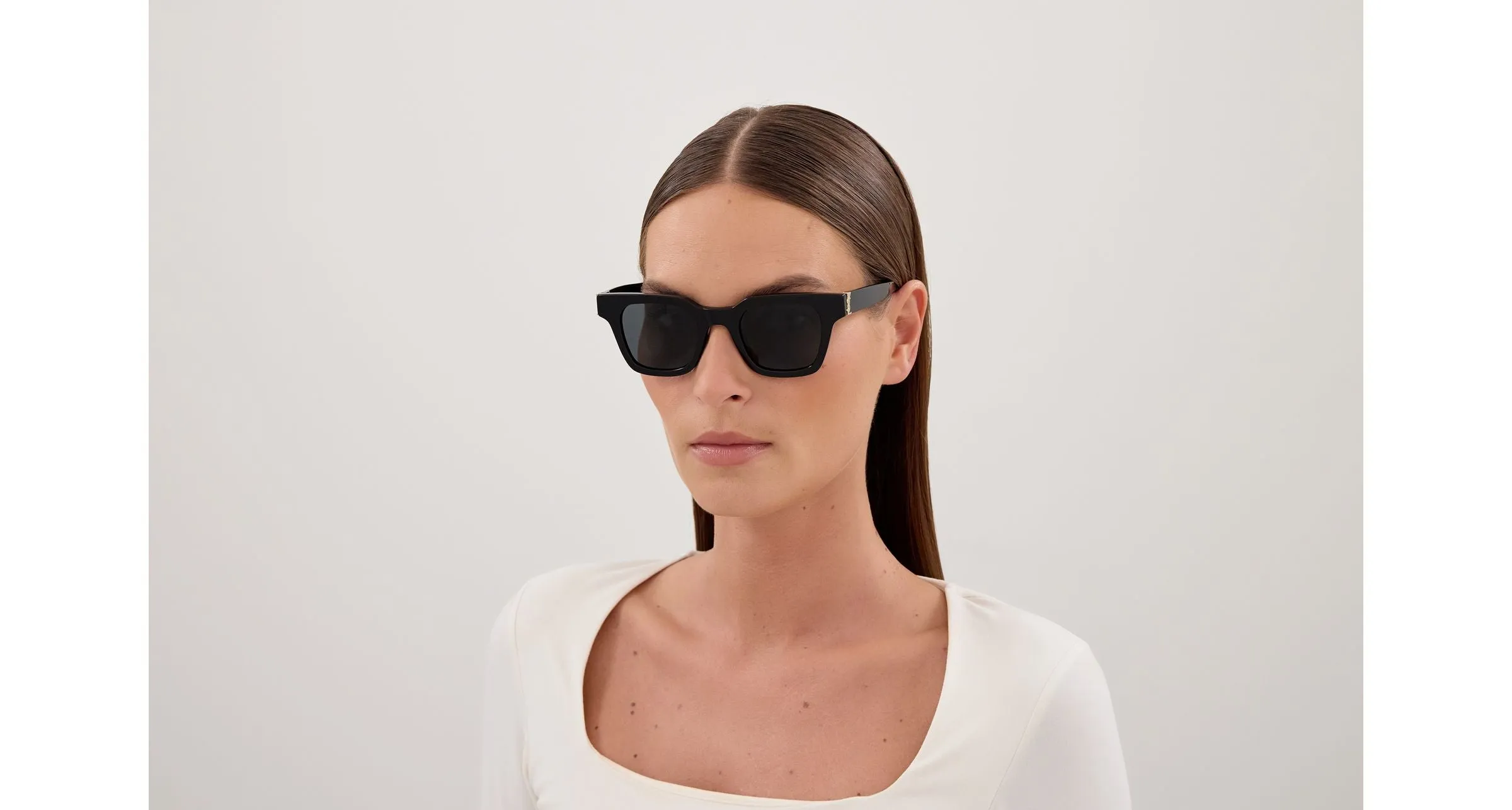 SAINT LAURENT SL M157 001 Occhiali da sole Acetato Nero Nero Squadrata - immagine 4