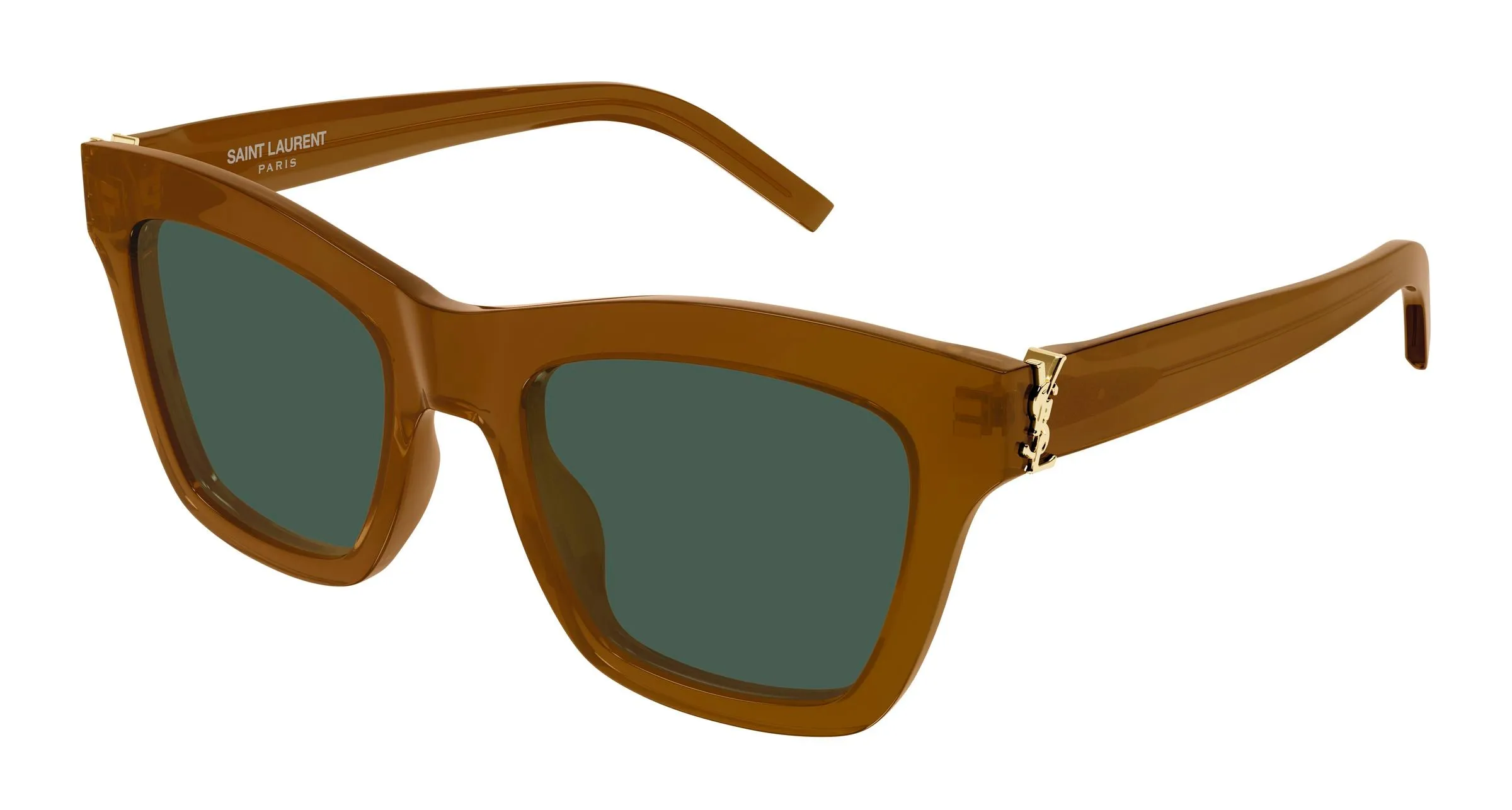 SAINT LAURENT SL M156 005 Occhiali da sole Acetato Marrone Verde Cat Eye - immagine 1