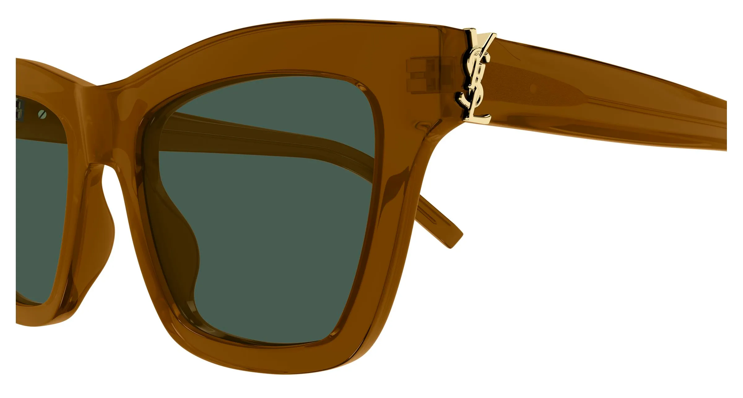 SAINT LAURENT SL M156 005 Occhiali da sole Acetato Marrone Verde Cat Eye - immagine 3