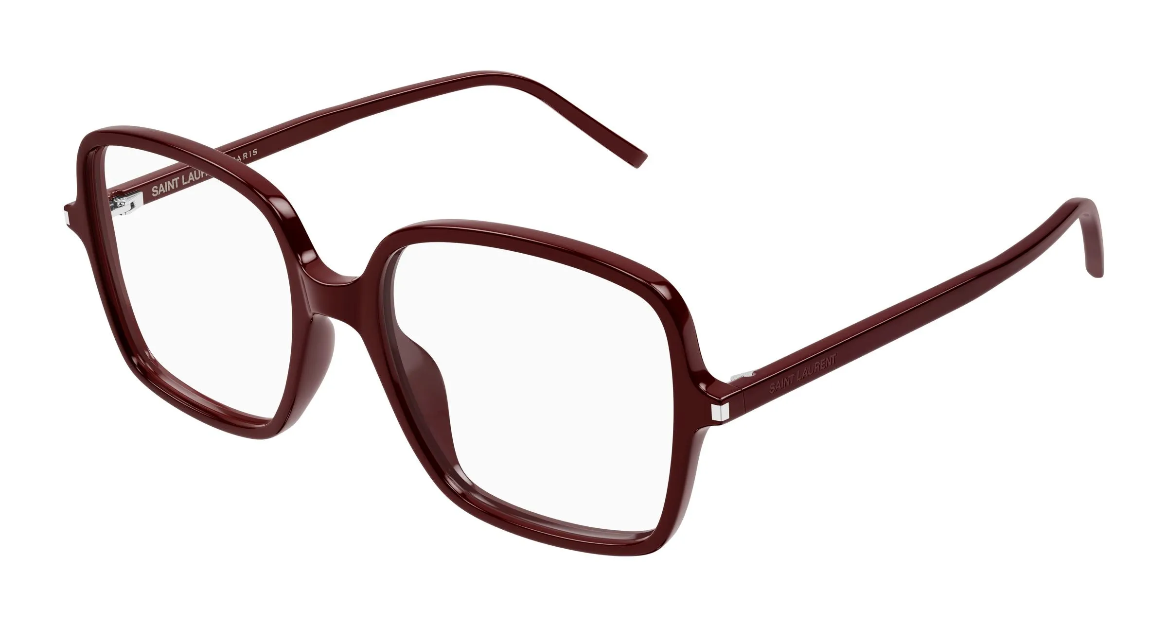 SAINT LAURENT SL 892 005 Montature da vista Acetato Bordeaux Trasparente Squadrata Antiriflesso - immagine 1
