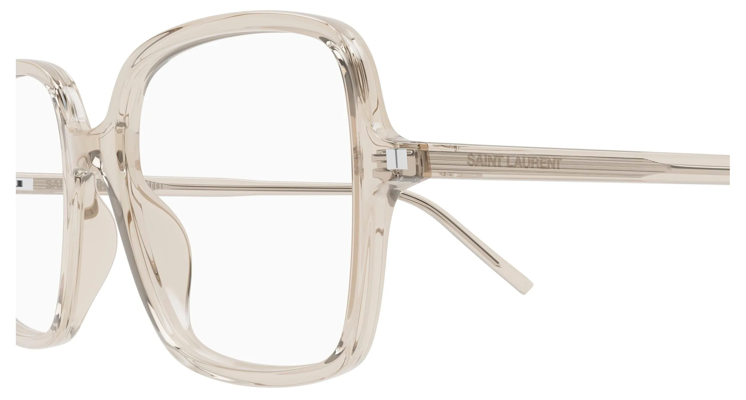 SAINT LAURENT SL 892 004 Montature da vista Acetato Beige Trasparente Squadrata Antiriflesso - immagine 3