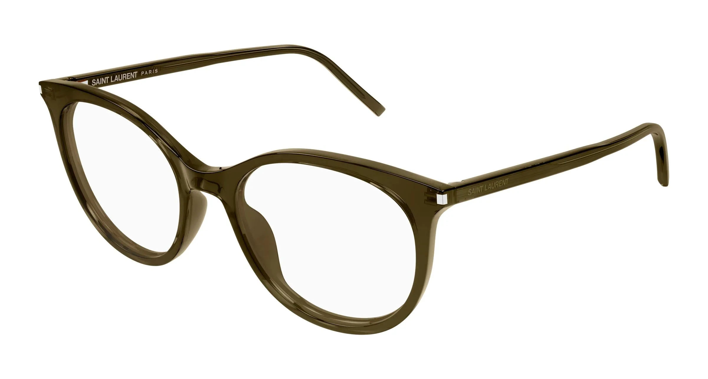 SAINT LAURENT SL 891 007 Montature da vista Acetato Marrone Trasparente Cat Eye Antiriflesso - immagine 1