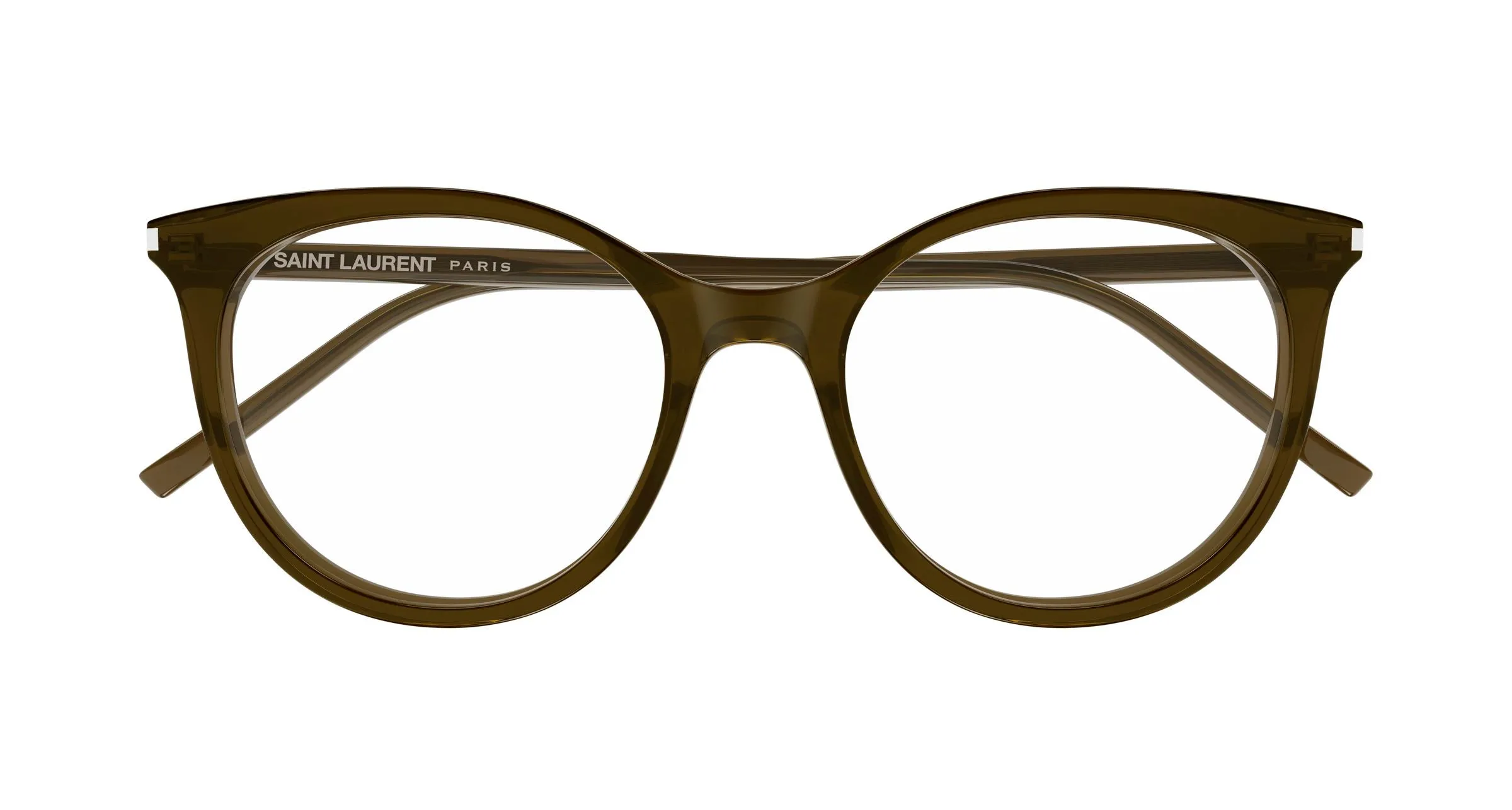 SAINT LAURENT SL 891 007 Montature da vista Acetato Marrone Trasparente Cat Eye Antiriflesso - immagine 2