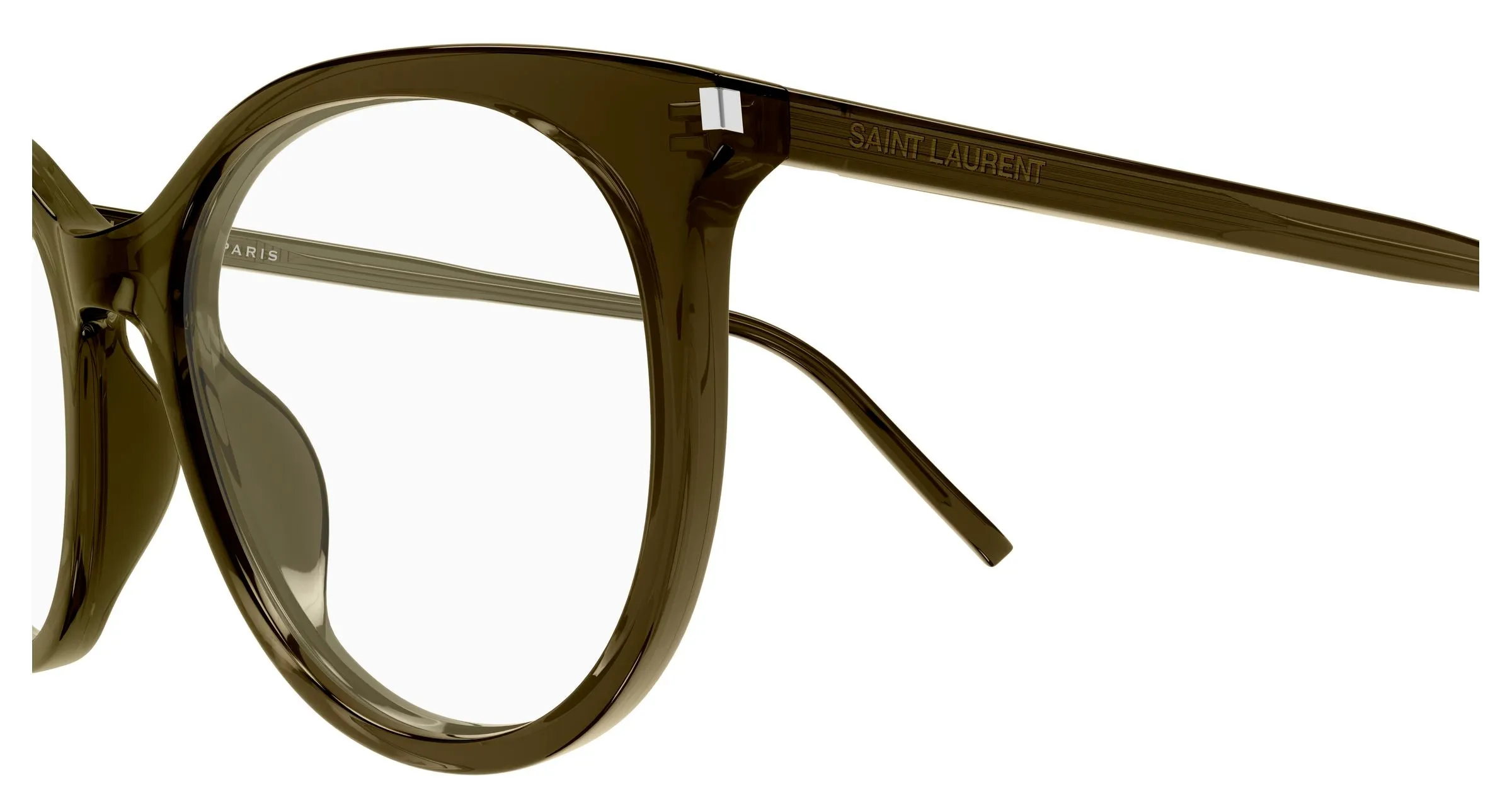 SAINT LAURENT SL 891 007 Montature da vista Acetato Marrone Trasparente Cat Eye Antiriflesso - immagine 3