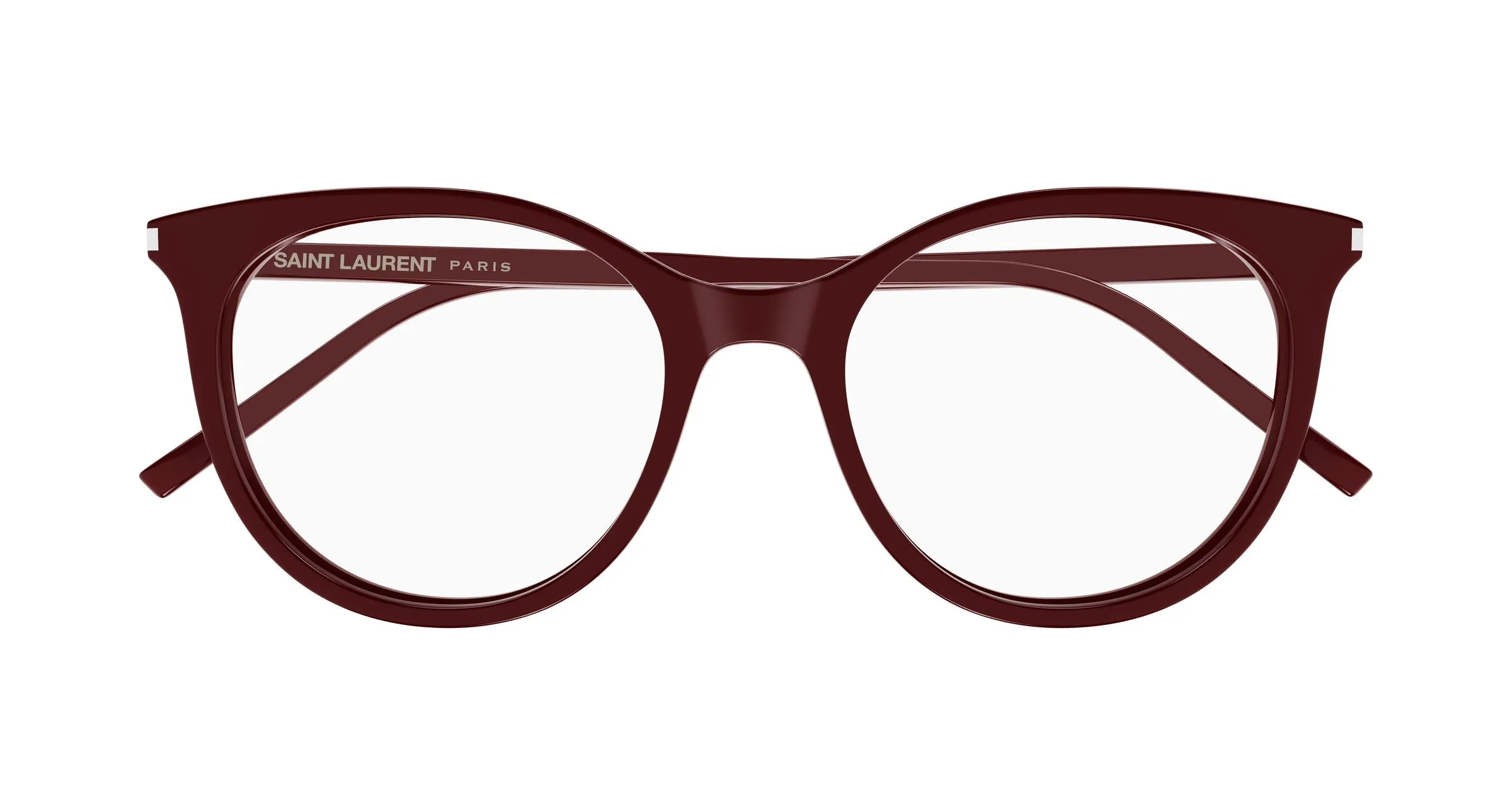 SAINT LAURENT SL 891 005 Montature da vista Acetato Bordeaux Trasparente Cat Eye Antiriflesso - immagine 2
