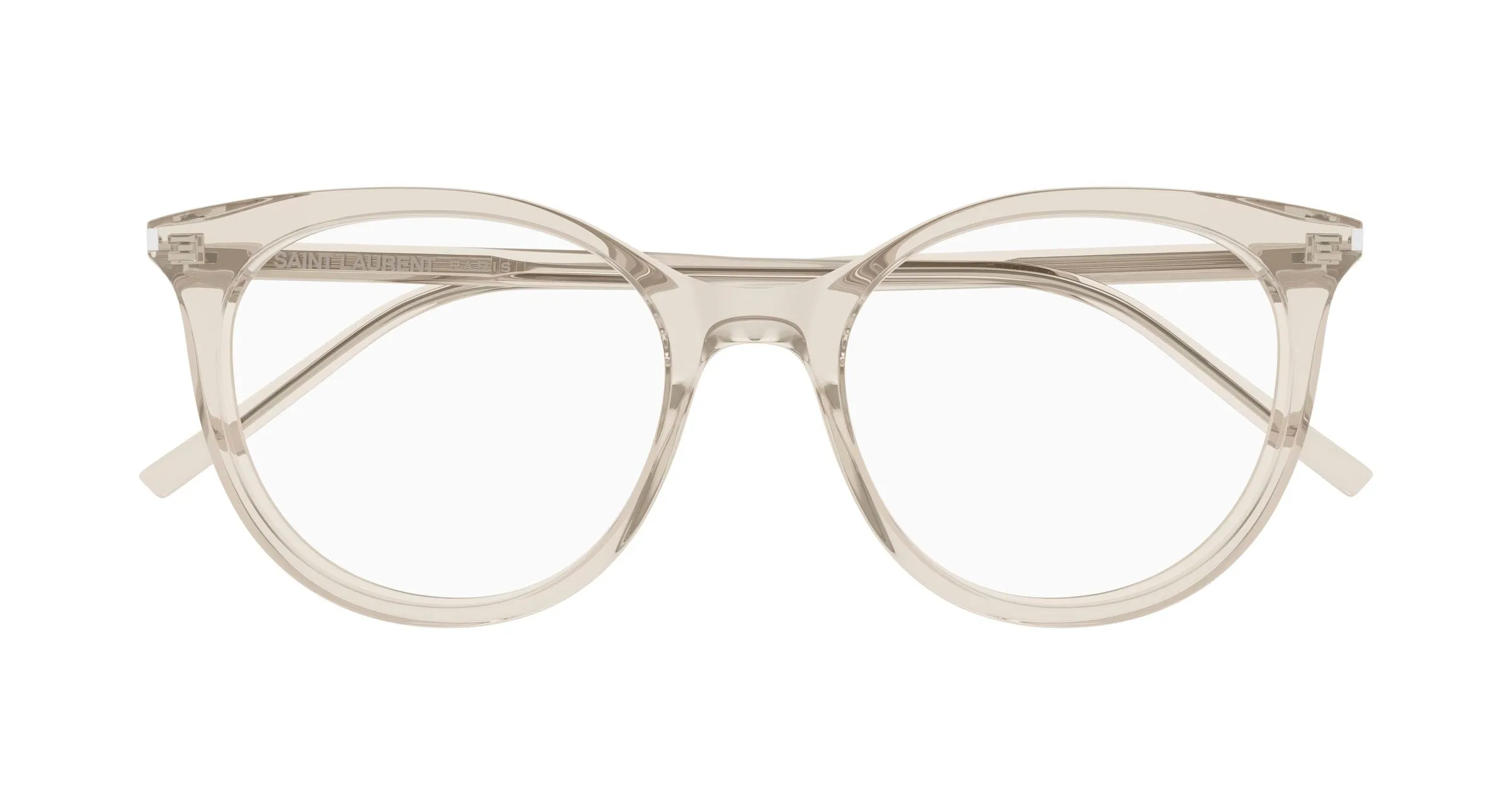 SAINT LAURENT SL 891 004 Montature da vista Acetato Beige Trasparente Cat Eye Antiriflesso - immagine 2