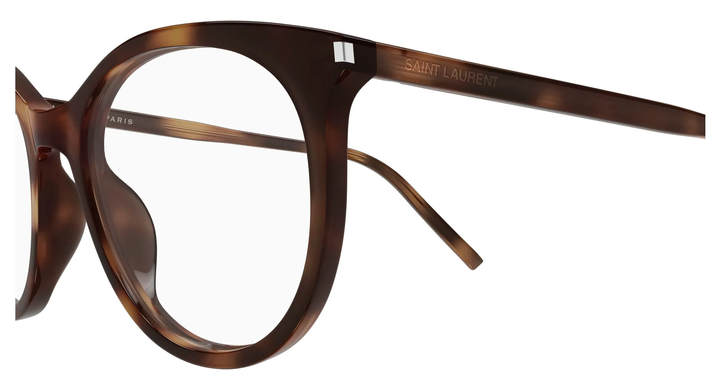 SAINT LAURENT SL 891 003 Montature da vista Acetato Havana Trasparente Cat Eye Antiriflesso - immagine 3