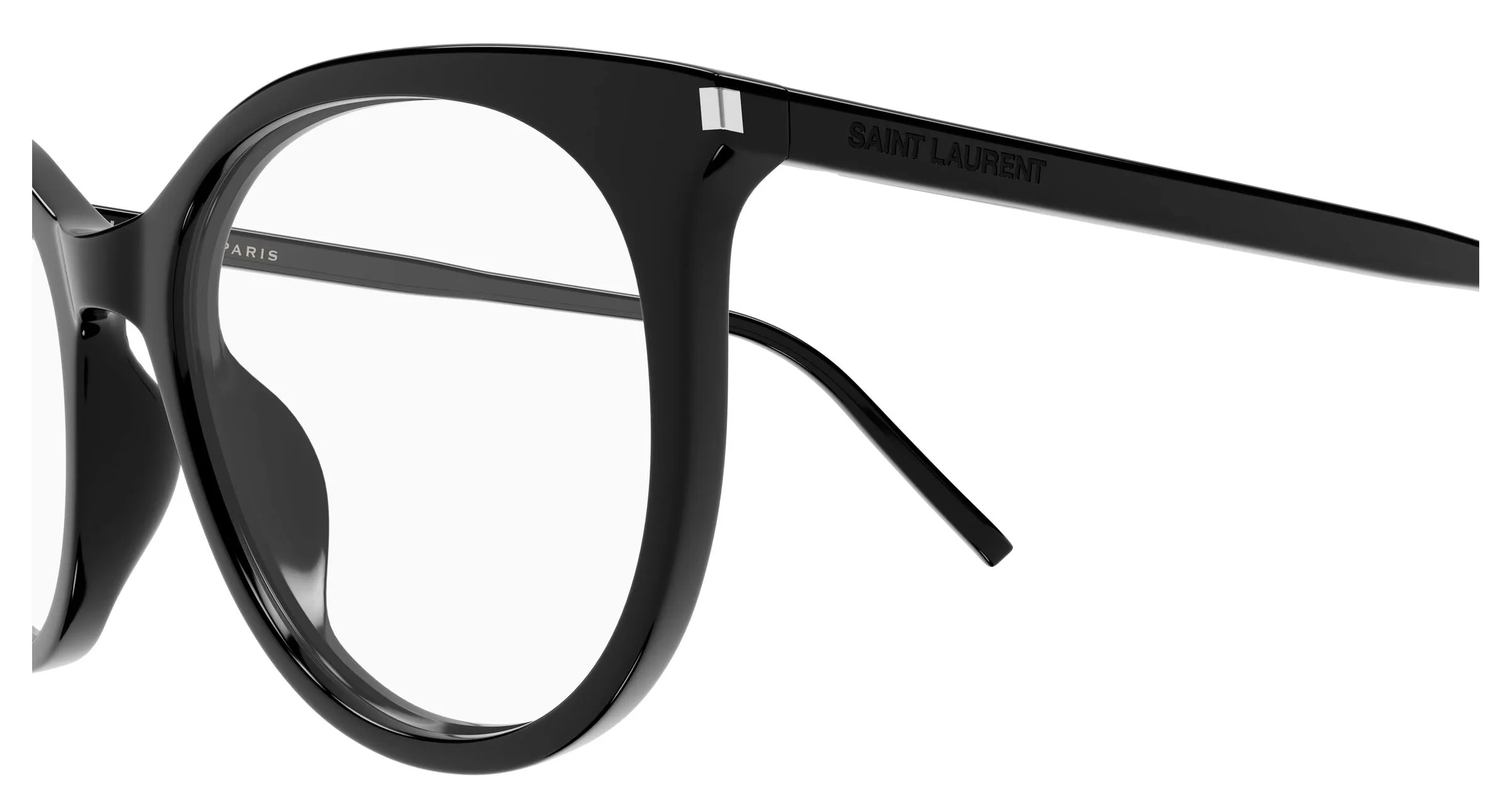 SAINT LAURENT SL 891 001 Montature da vista Acetato Nero Trasparente Cat Eye Antiriflesso - immagine 3