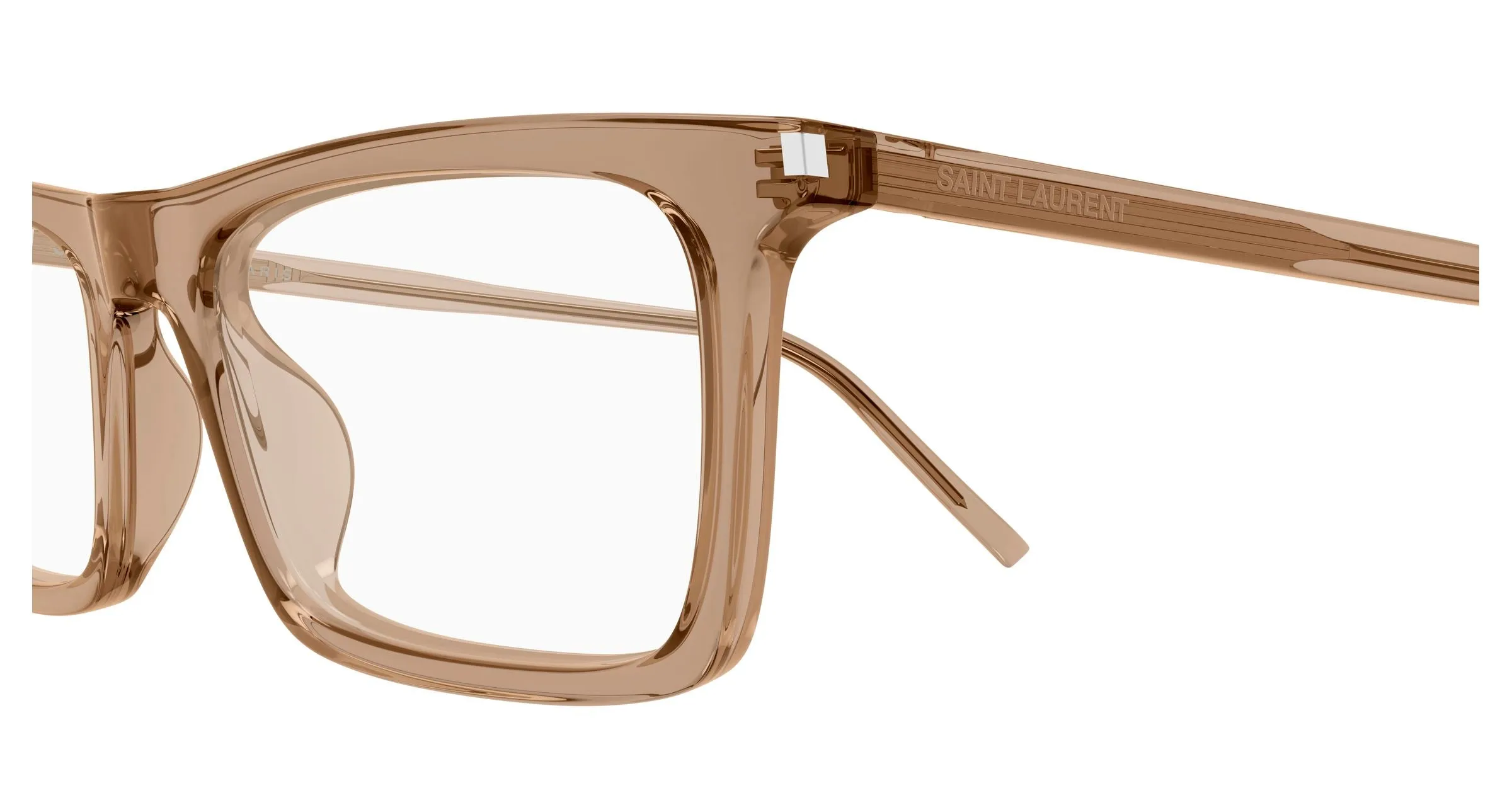 SAINT LAURENT SL 890 BETTY THIN OPT 005 Montature da vista Acetato Marrone Trasparente Squadrata Antiriflesso - immagine 3