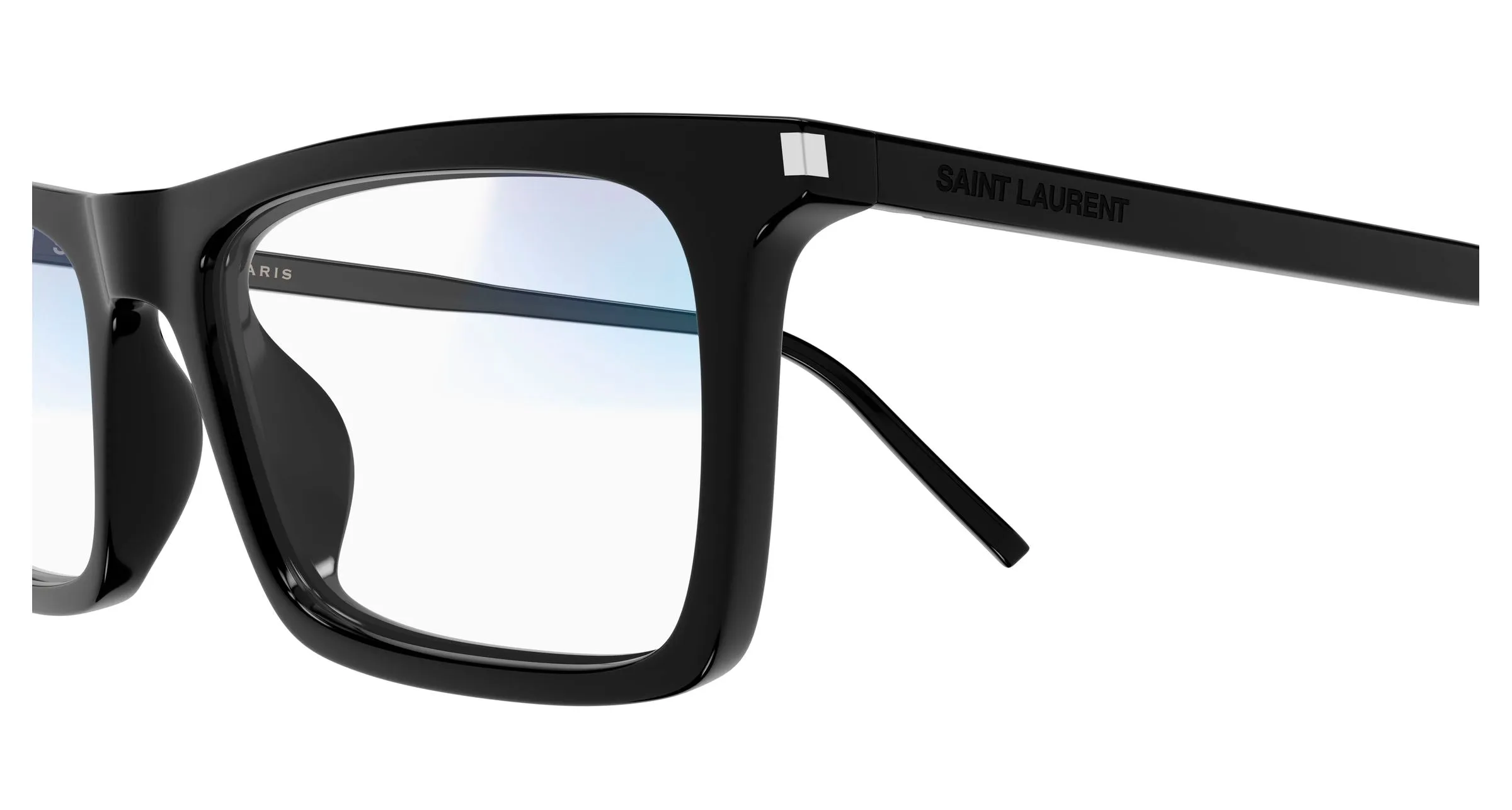 SAINT LAURENT SL 890 BETTY THIN 006 Occhiali da sole Acetato Nero Trasparente Squadrata - immagine 3