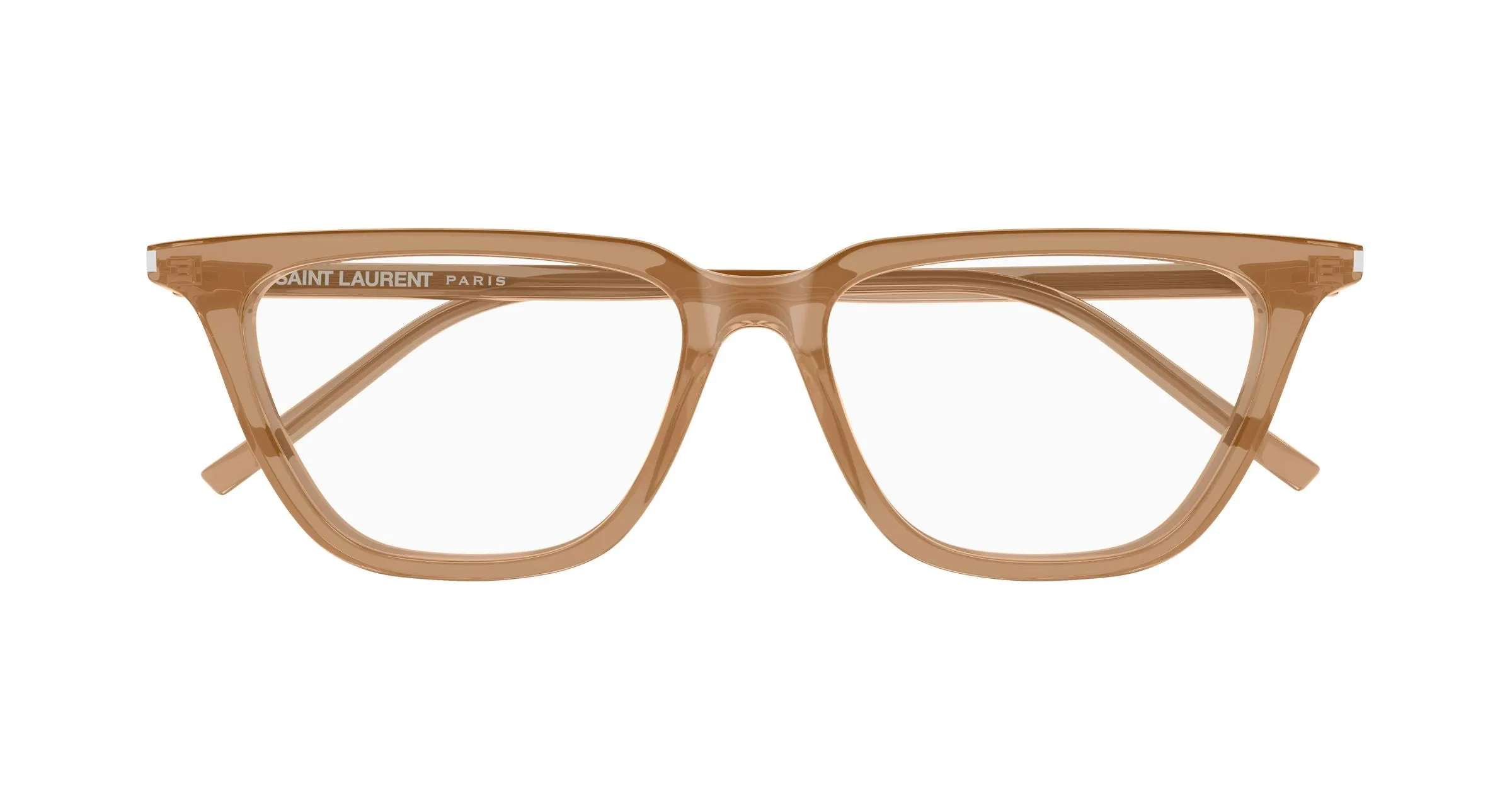 SAINT LAURENT SL 889 SULPICE THIN OPT 005 Montature da vista Acetato Marrone Trasparente Cat Eye Antiriflesso - immagine 2