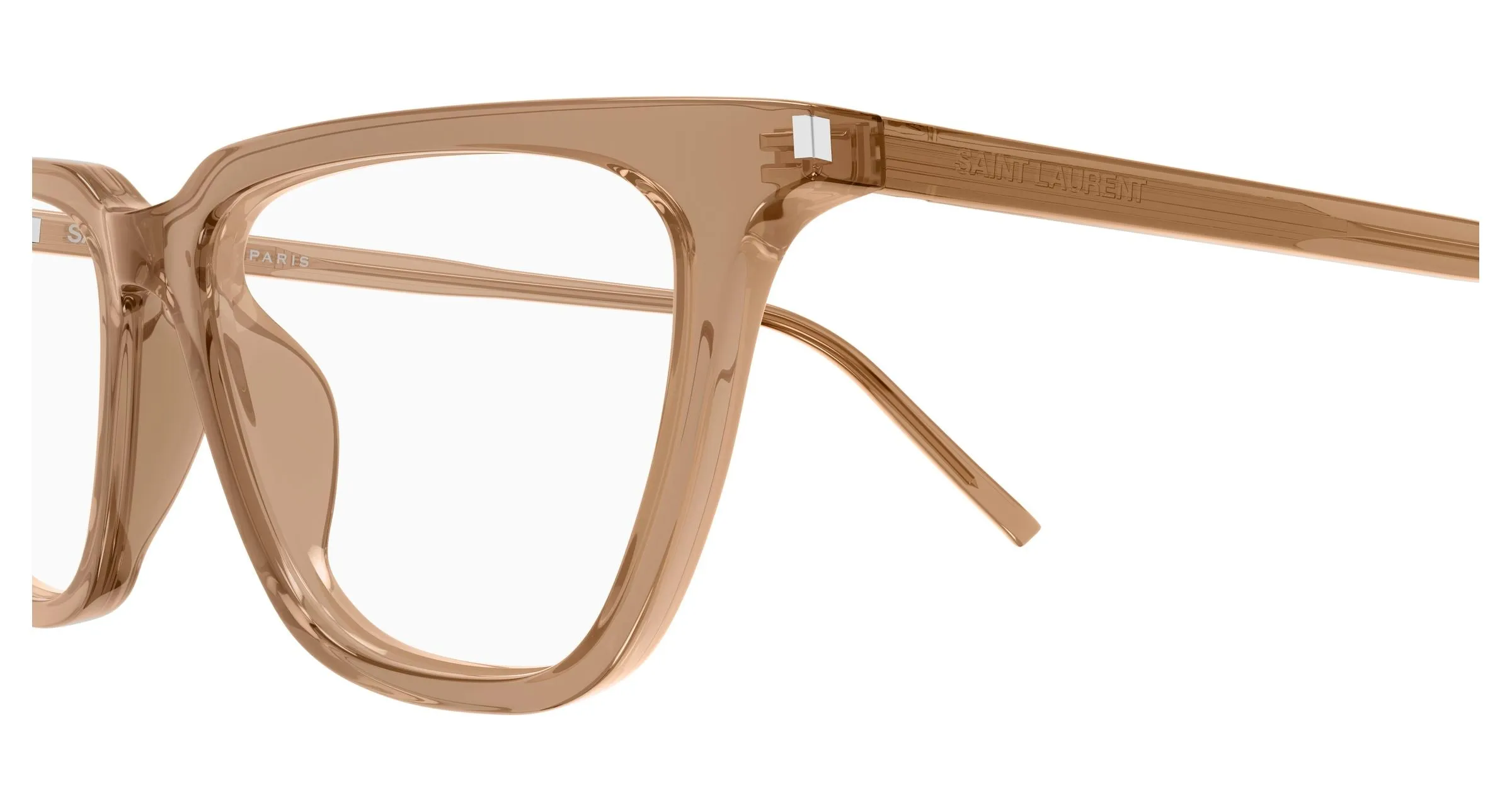 SAINT LAURENT SL 889 SULPICE THIN OPT 005 Montature da vista Acetato Marrone Trasparente Cat Eye Antiriflesso - immagine 3