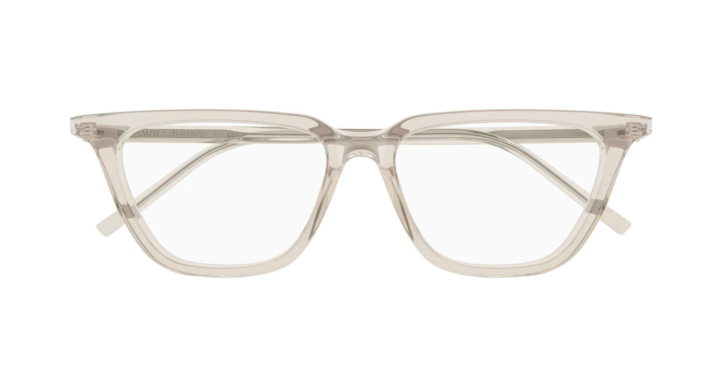 SAINT LAURENT SL 889 SULPICE THIN OPT 004 Montature da vista Acetato Beige Trasparente Cat Eye Antiriflesso - immagine 2