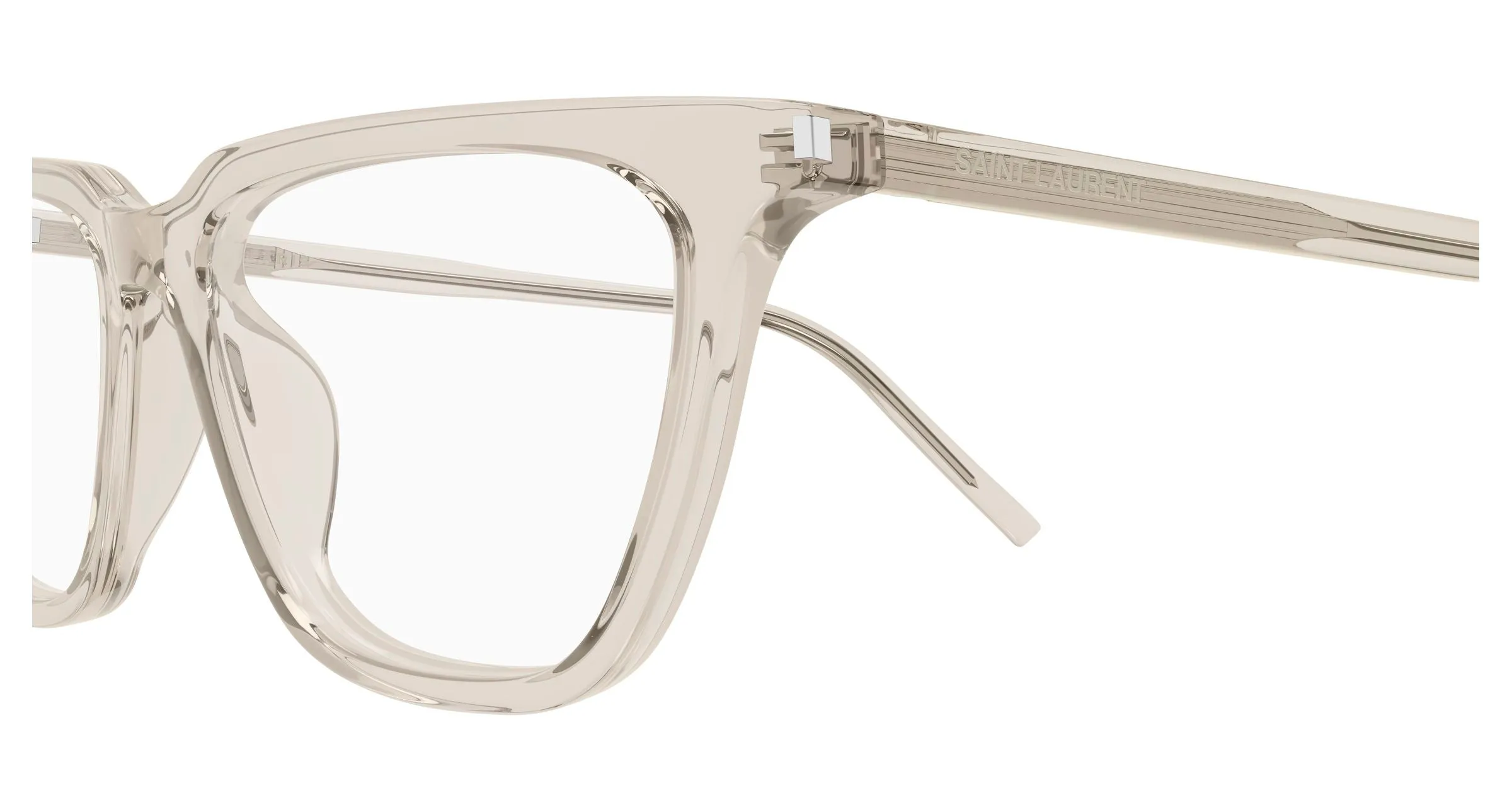 SAINT LAURENT SL 889 SULPICE THIN OPT 004 Montature da vista Acetato Beige Trasparente Cat Eye Antiriflesso - immagine 3