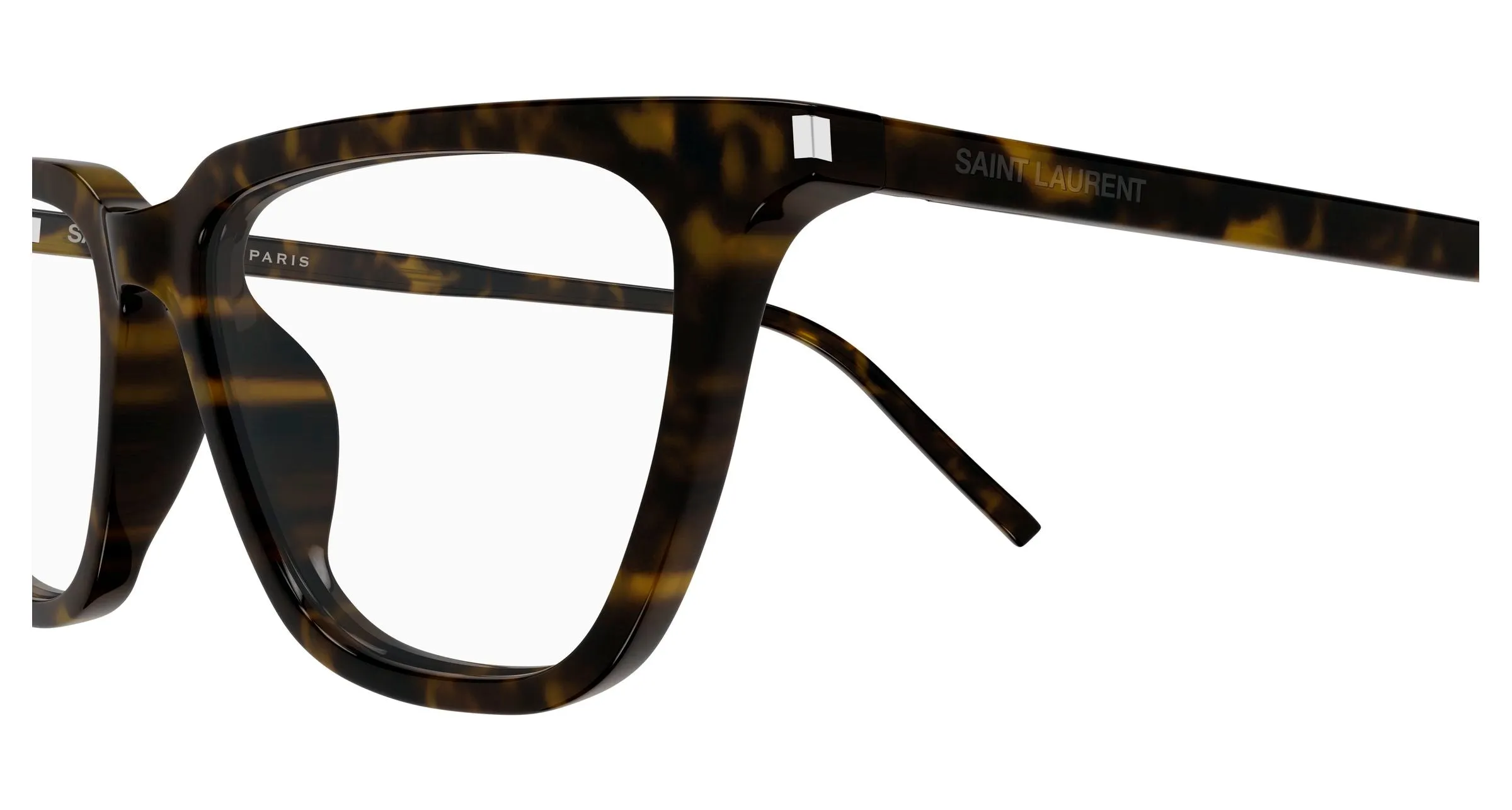 SAINT LAURENT SL 889 SULPICE THIN OPT 002 Montature da vista Acetato Havana Trasparente Cat Eye Antiriflesso - immagine 3