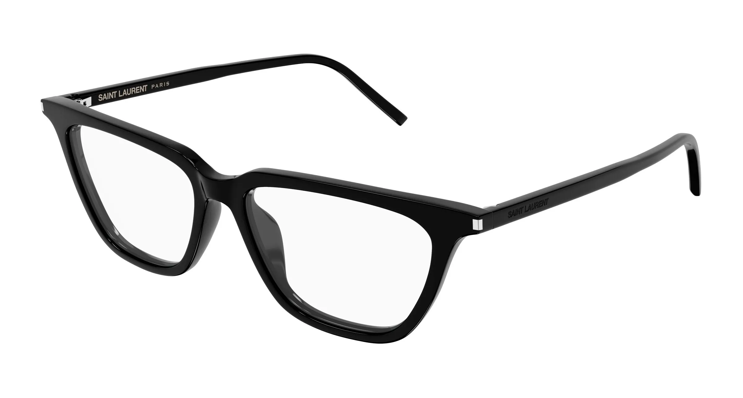 SAINT LAURENT SL 889 SULPICE THIN OPT 001 Montature da vista Acetato Nero Trasparente Cat Eye Antiriflesso - immagine 1