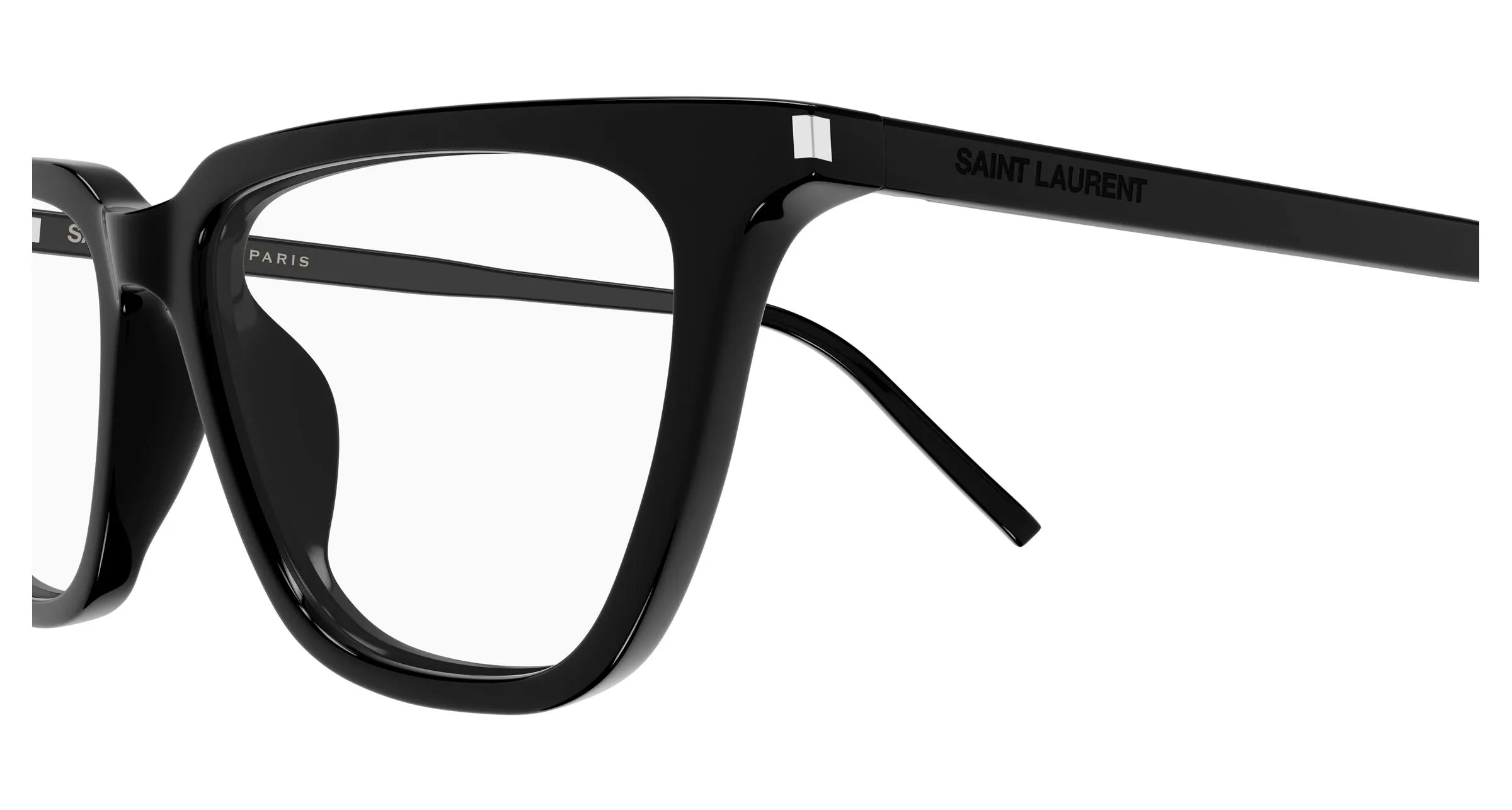 SAINT LAURENT SL 889 SULPICE THIN OPT 001 Montature da vista Acetato Nero Trasparente Cat Eye Antiriflesso - immagine 3