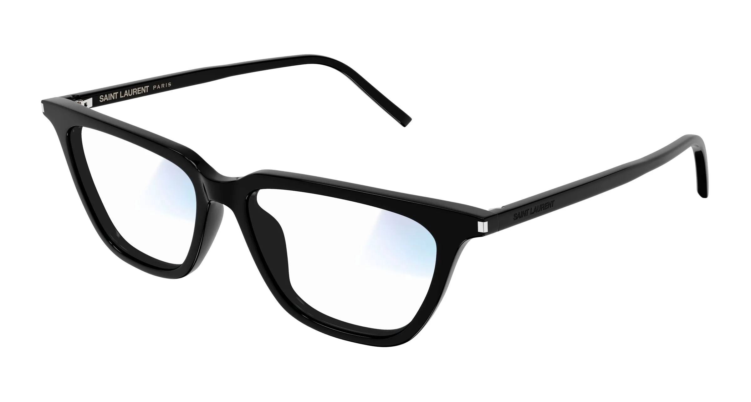 SAINT LAURENT SL 889 SULPICE THIN 006 Occhiali da sole Acetato Nero Trasparente Cat Eye - immagine 1