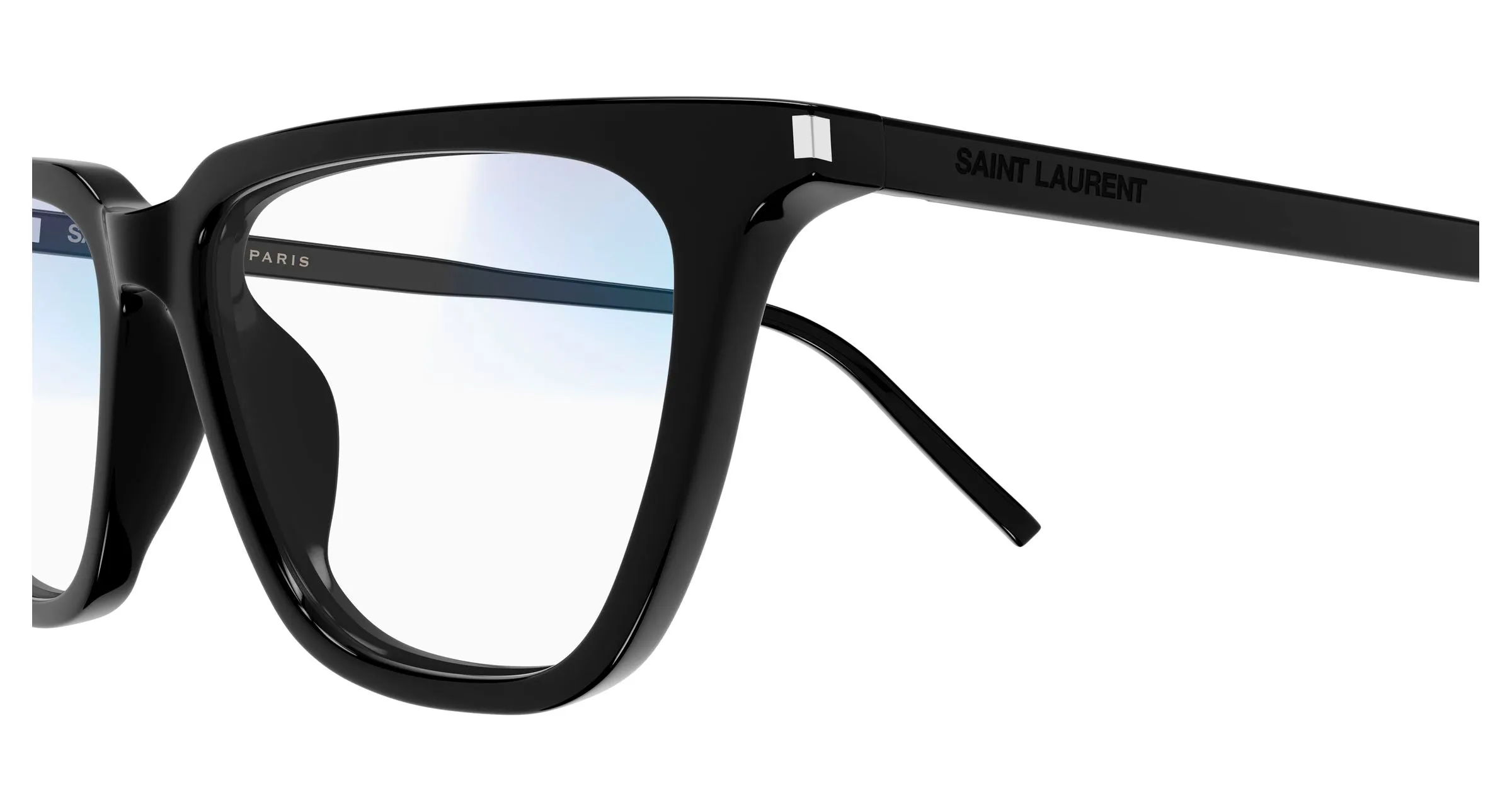 SAINT LAURENT SL 889 SULPICE THIN 006 Occhiali da sole Acetato Nero Trasparente Cat Eye - immagine 3