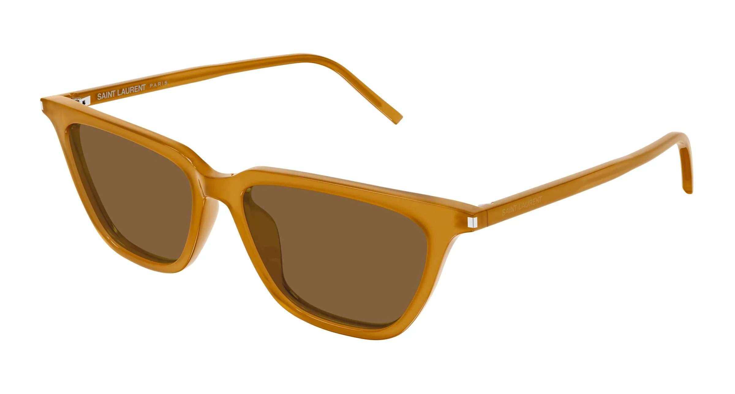 SAINT LAURENT SL 889 SULPICE THIN 004 Occhiali da sole Acetato Giallo Marrone Cat Eye - immagine 1
