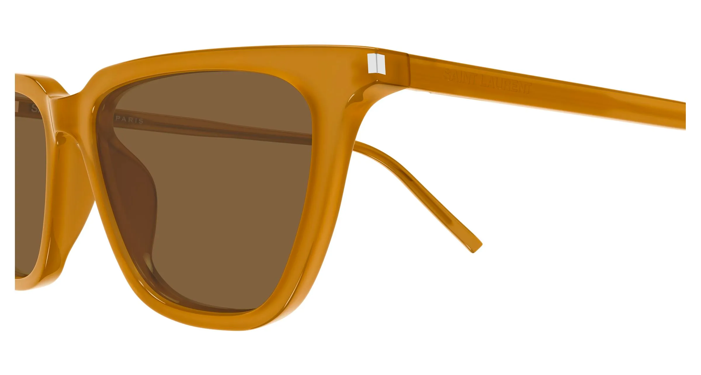 SAINT LAURENT SL 889 SULPICE THIN 004 Occhiali da sole Acetato Giallo Marrone Cat Eye - immagine 3