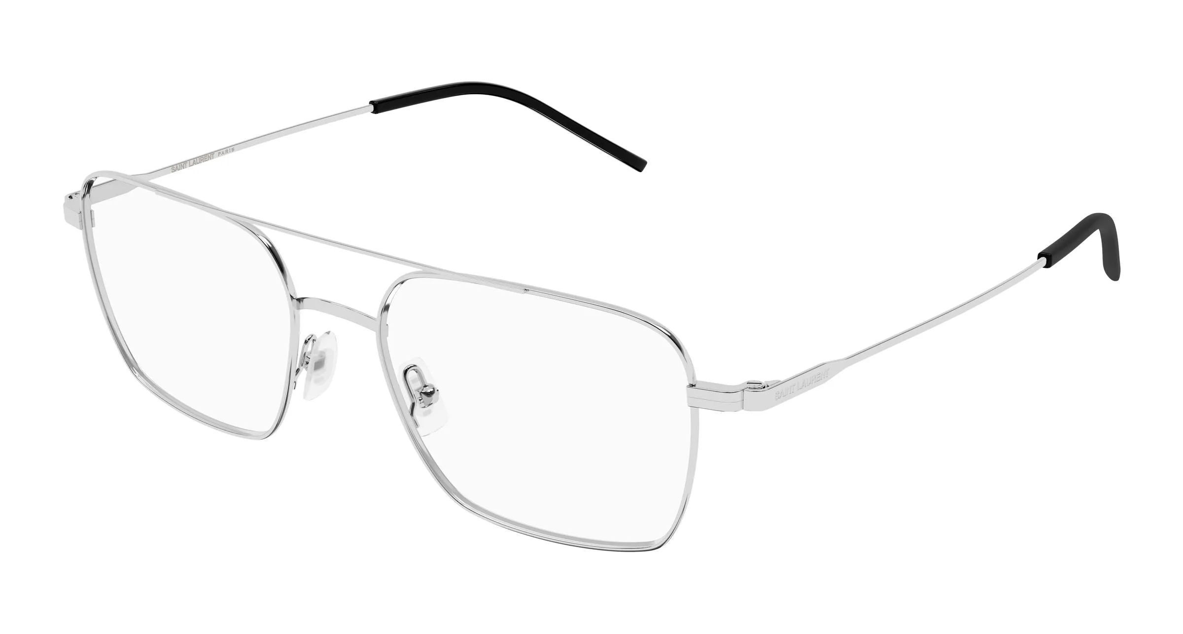 SAINT LAURENT SL 888 002 Montature da vista Metallo Argento Trasparente Pilot - immagine 1