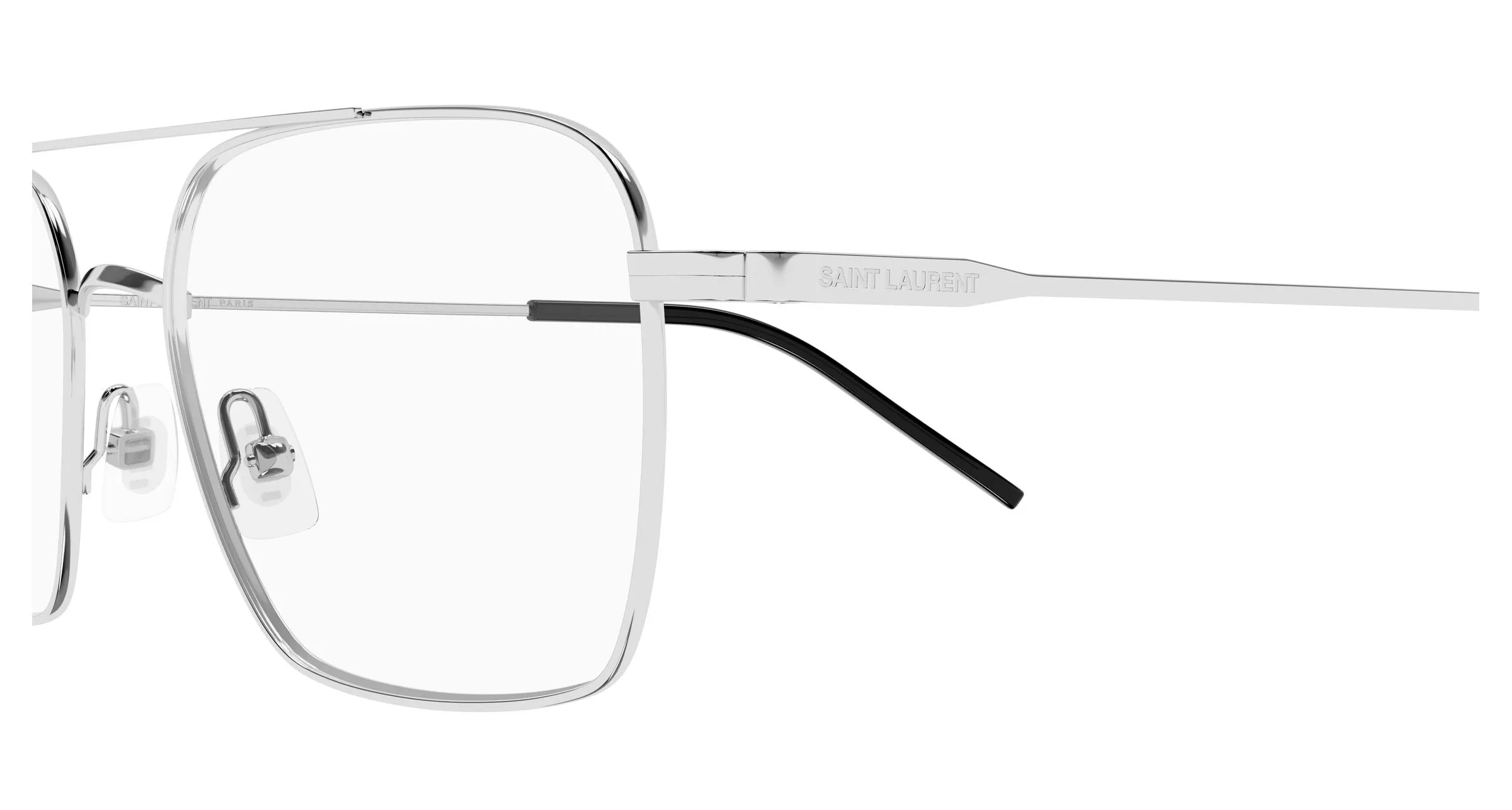 SAINT LAURENT SL 888 002 Montature da vista Metallo Argento Trasparente Pilot - immagine 3
