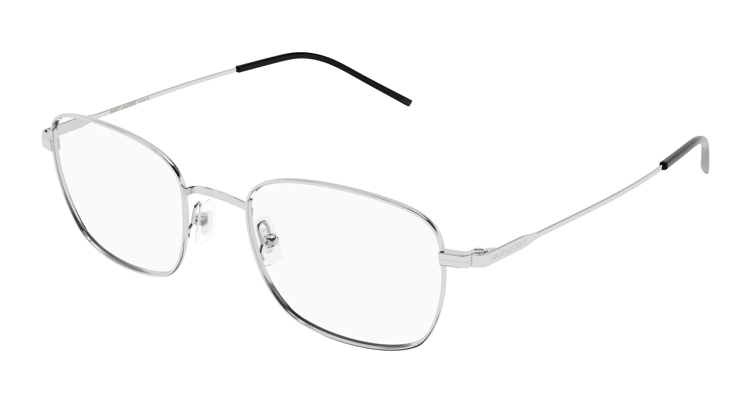 SAINT LAURENT SL 887 002 Montature da vista Metallo Argento Trasparente Rotonda - immagine 1