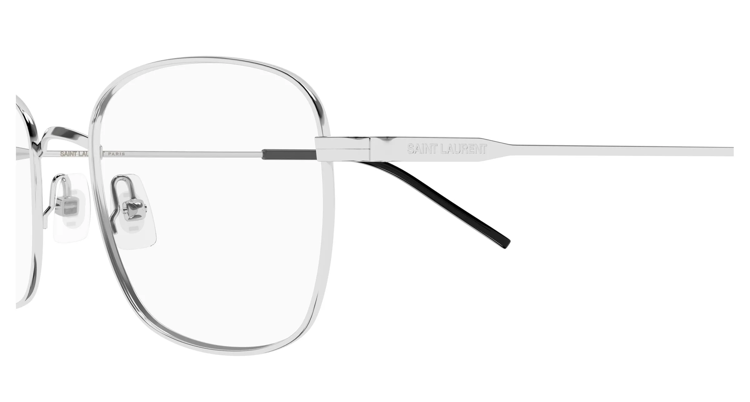 SAINT LAURENT SL 887 002 Montature da vista Metallo Argento Trasparente Rotonda - immagine 3