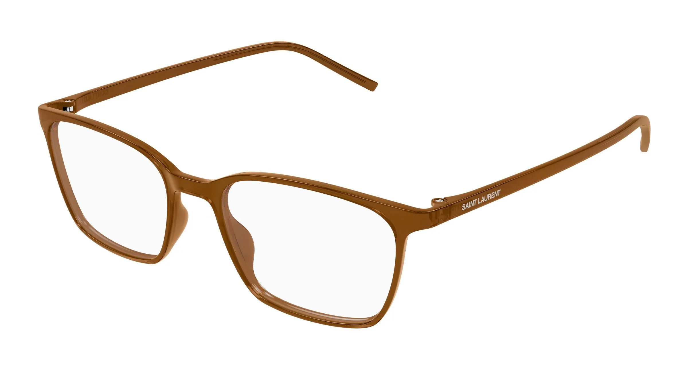 SAINT LAURENT SL 885 006 Montature da vista Bio-iniettato Marrone Trasparente Squadrata - immagine 1
