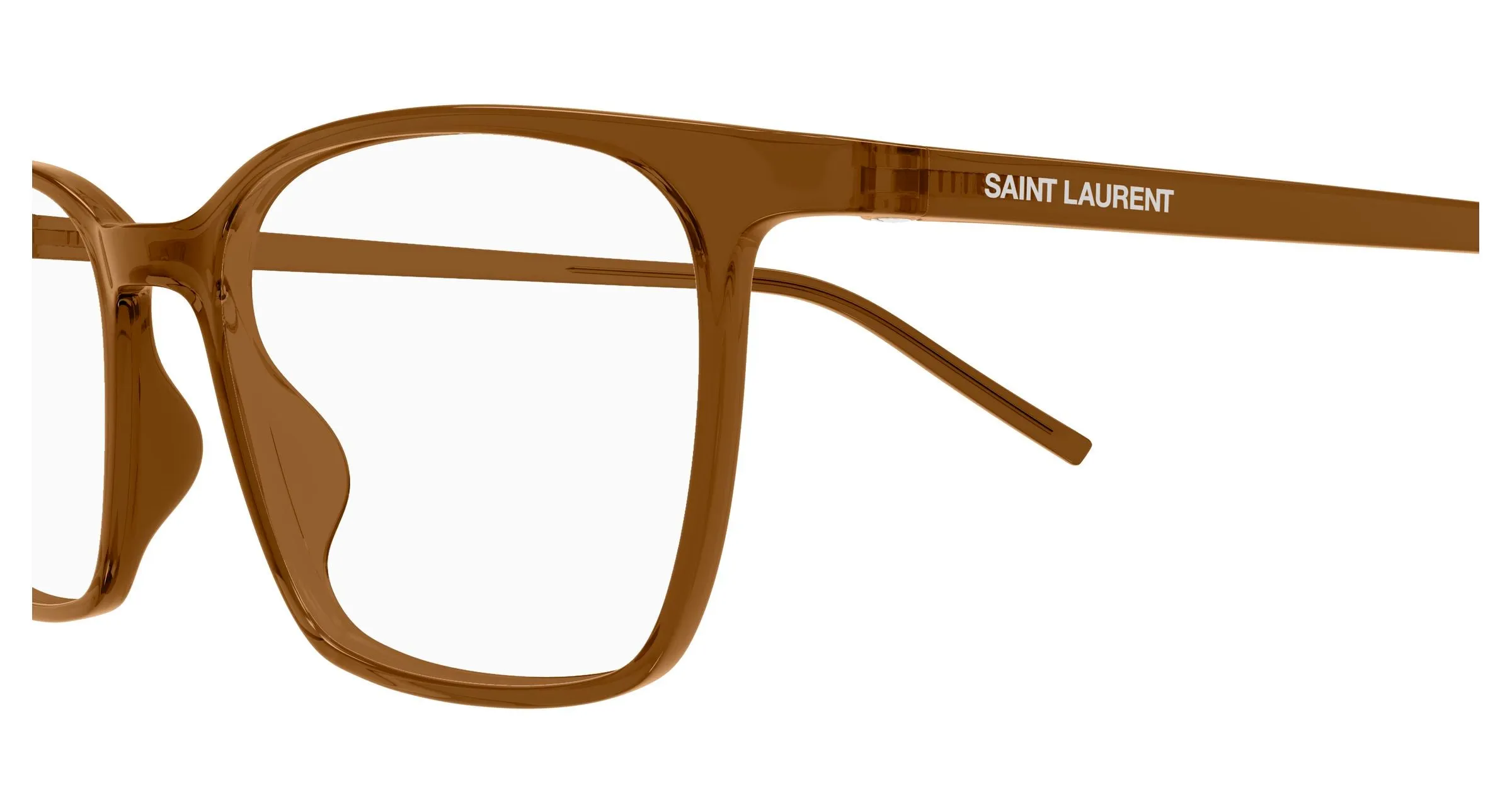 SAINT LAURENT SL 885 006 Montature da vista Bio-iniettato Marrone Trasparente Squadrata - immagine 3