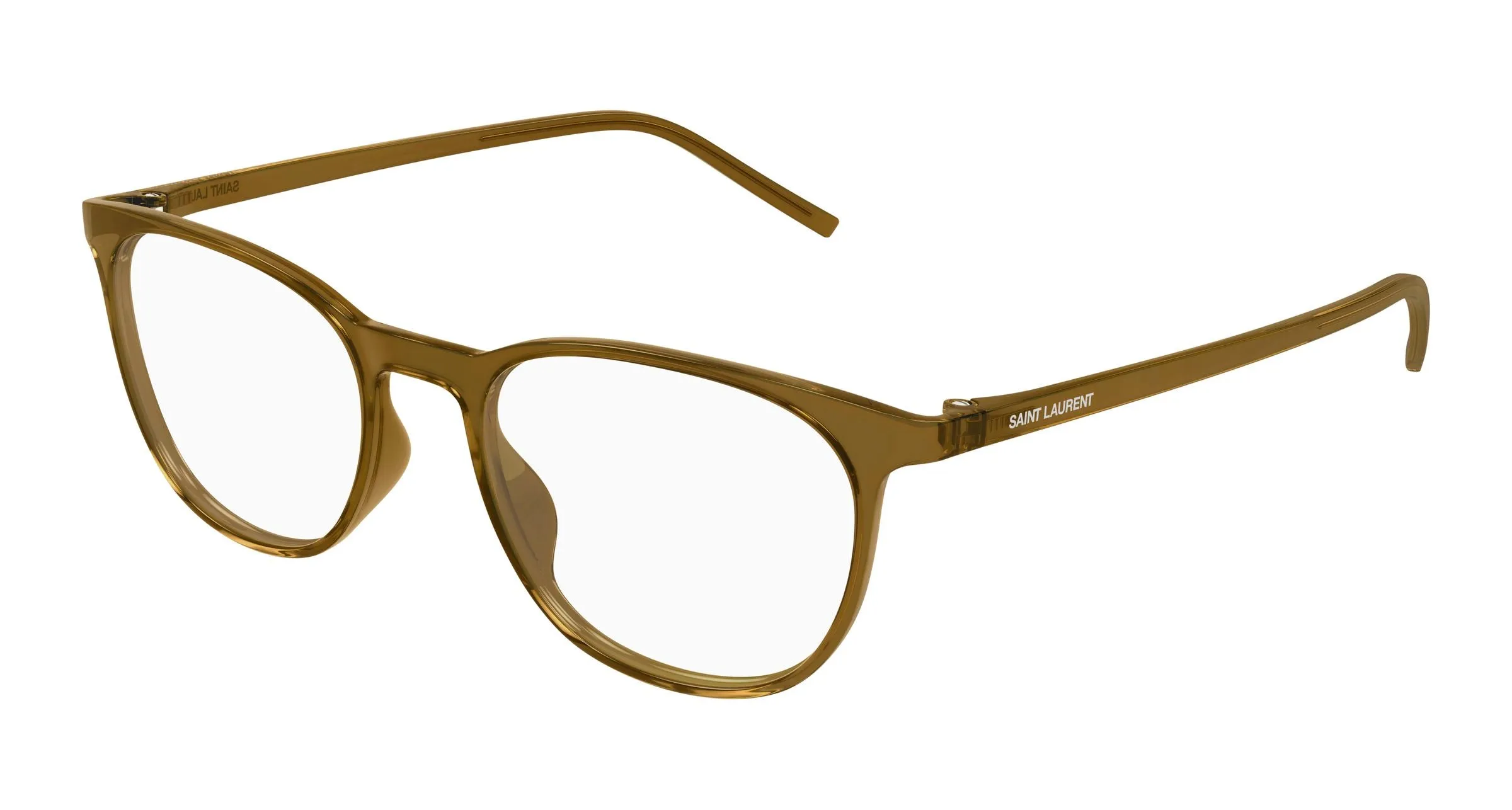 SAINT LAURENT SL 884 005 Montature da vista Bio-iniettato Marrone Trasparente Rotonda - immagine 1