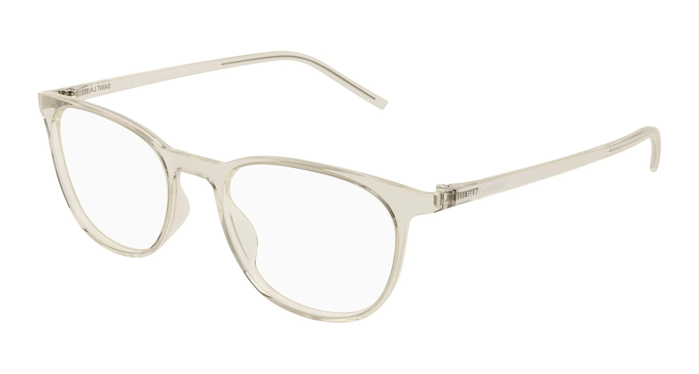 SAINT LAURENT SL 884 004 Montature da vista Bio-iniettato Beige Trasparente Rotonda - immagine 1