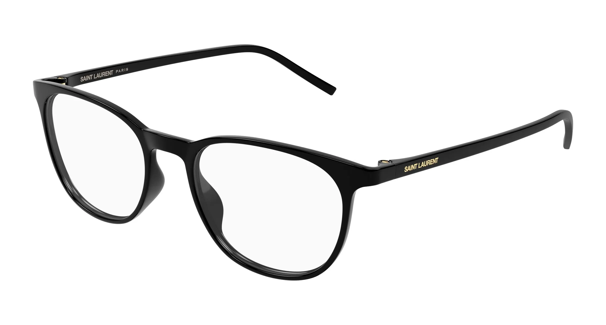 SAINT LAURENT SL 884 001 Montature da vista Bio-iniettato Nero Trasparente Rotonda - immagine 1