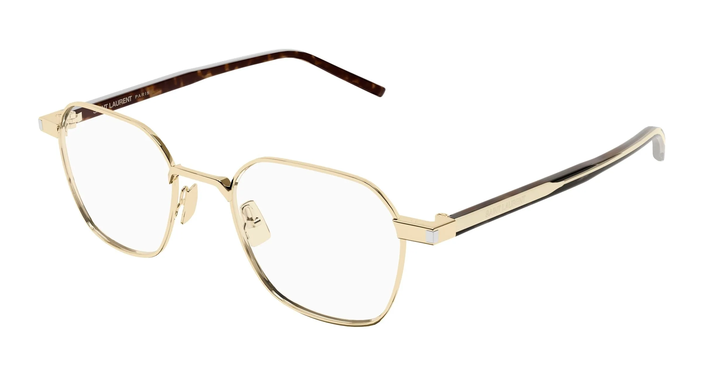 SAINT LAURENT SL 883 003 Montature da vista Metallo Oro Trasparente Rotonda Antiriflesso - immagine 1
